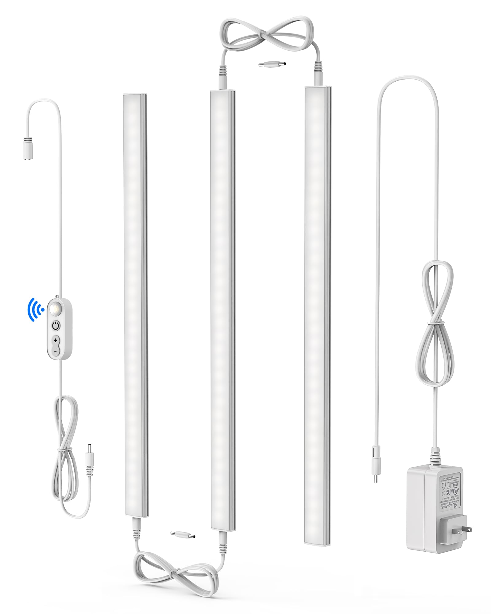 ASOKO Motion Sensor LED Under Cabinet Lighting - 3 Pack, 12-Inch, Alloy Steel, Daylight White 4500K, Model UNO-LK
