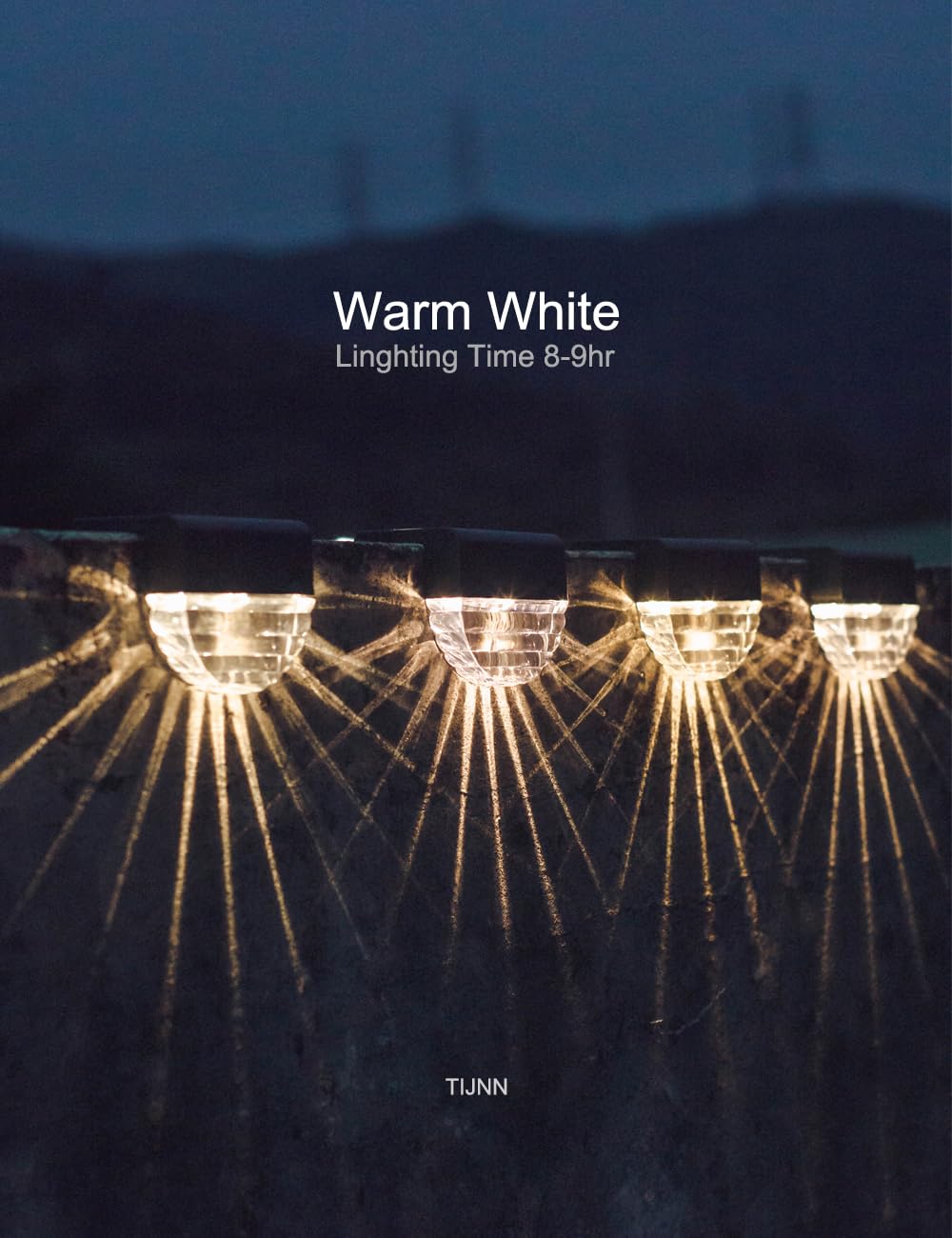 TIJNN Solar Deck Lights Outdoor, Fence Light Waterproof Led Lights for Outdoor Stairs, Step, Yard,Patio Decor Garden Illuminatio