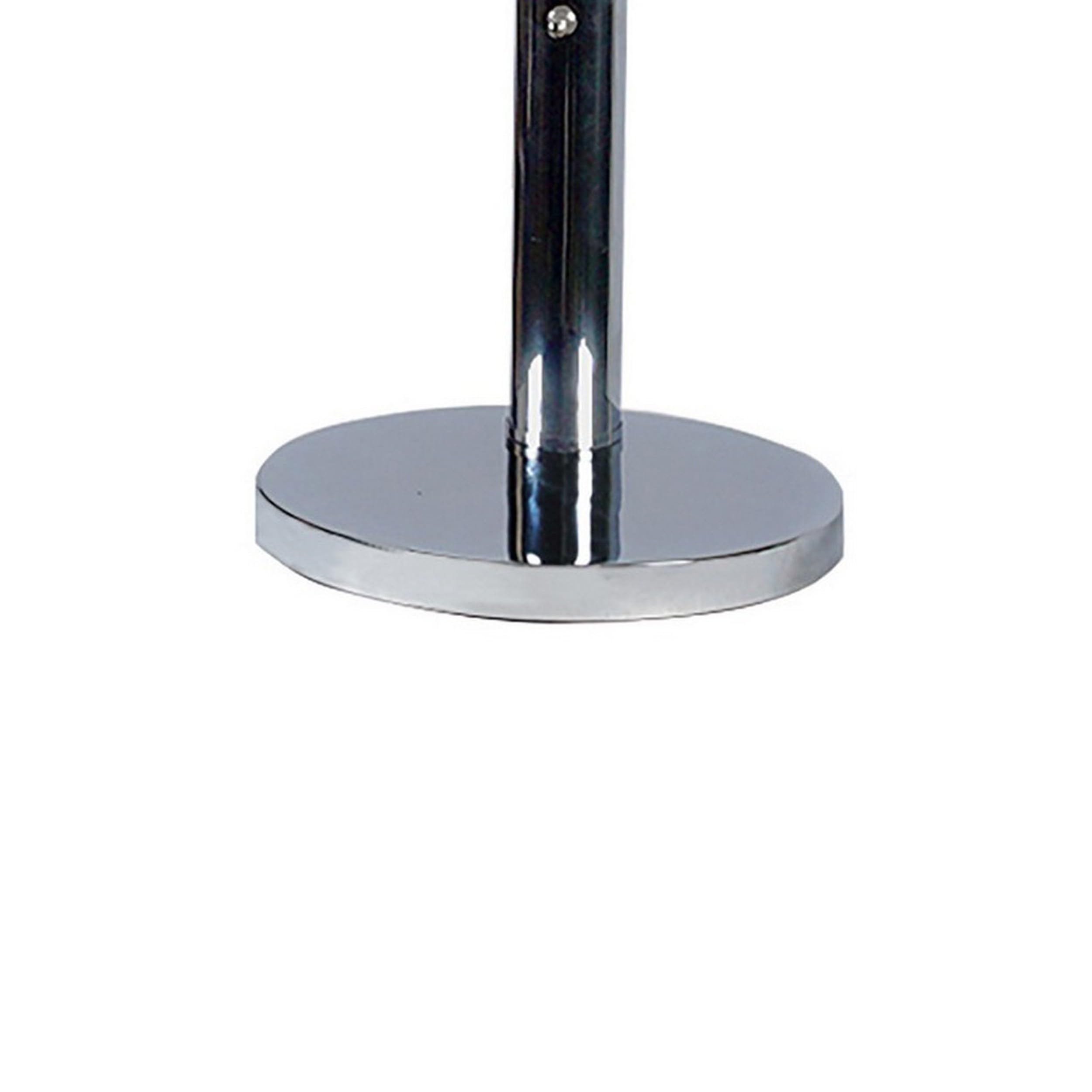 Benzara 3-Light Table Lamp - 33 Round, Chrome Metal With Crystal Accents, Model Bm300846