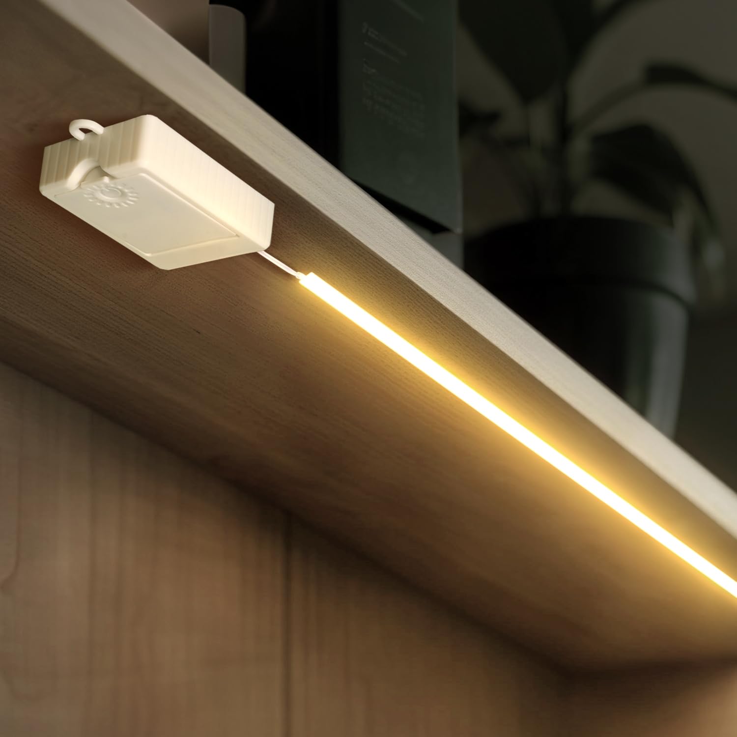 OMIKA 1 Pack COB LED Band Lights  3.3ft 320 LEDs Battery Operated LED Band Lights  Flexible Cuttable Light Bands for Shelves  Bedroom  Desk  Kitchen  Bedroom  4000K Natural White
