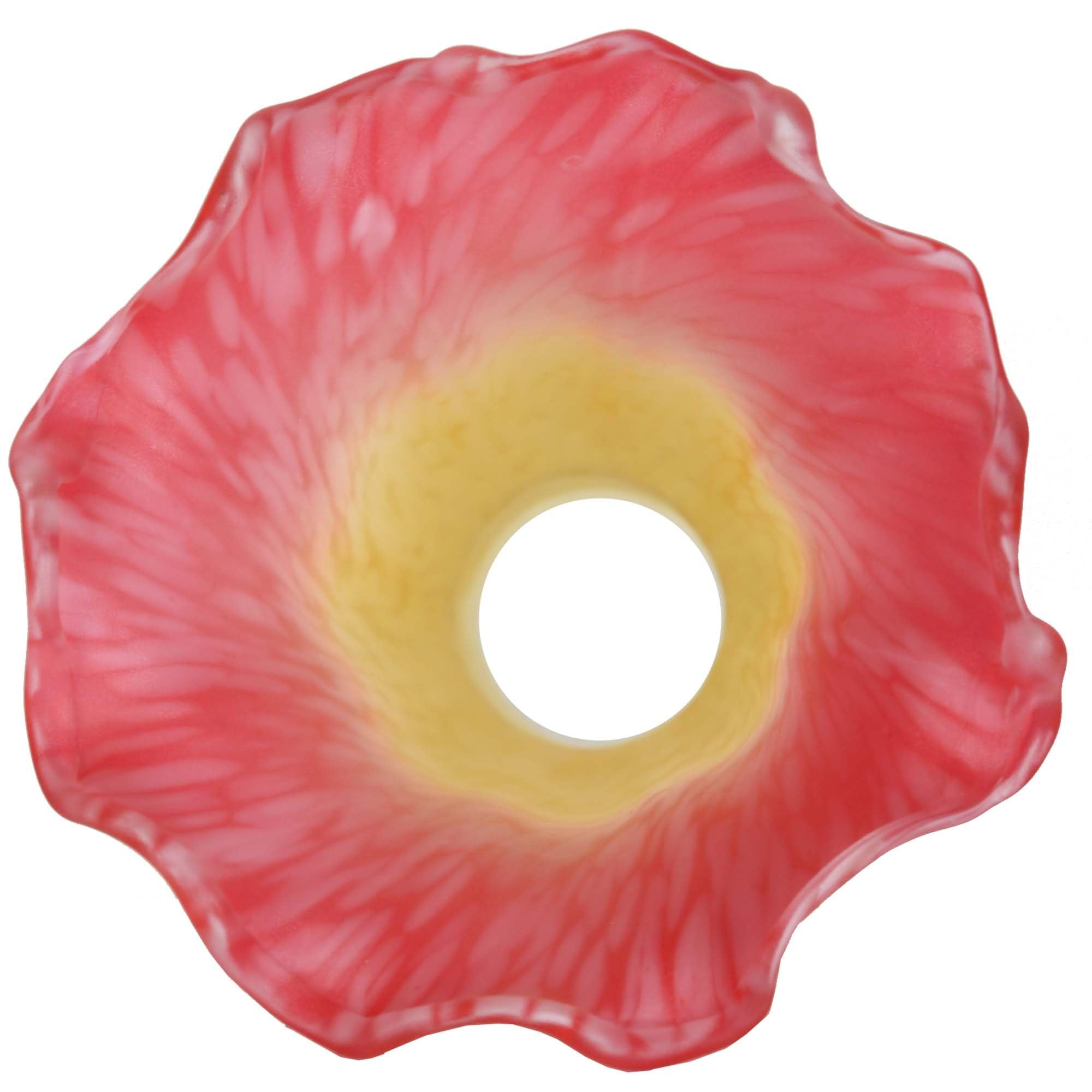 Bieye LS16S Lily Flower Blown Glass Lampshade, Yellow Red, Small I.D. 0.87" x O.D. 1", Elegant Lighting Decor