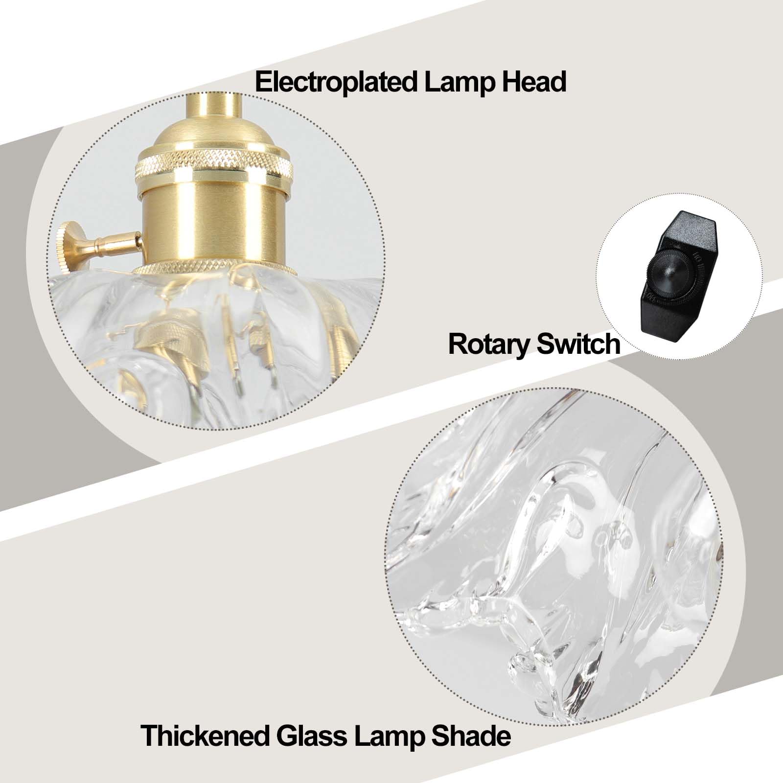 Loiogohot Plug In Pendant Light Fixtures Hanging Light Fixture Transparent Glass Pendant Light 10.6In E26 Pendant Lighting For Kitchen Island  Bedroom  Dining Room  Living Room