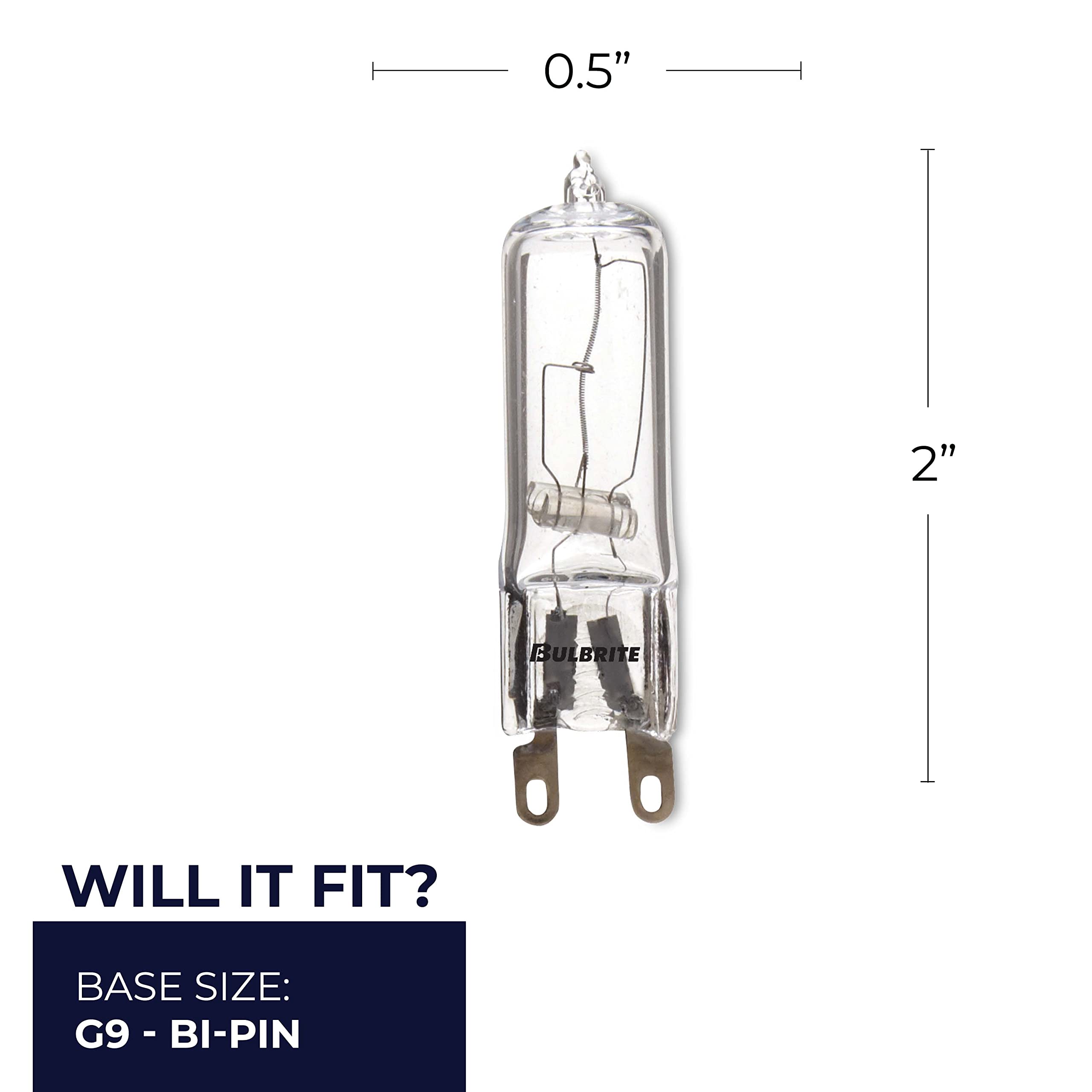Bulbrite Q40G9Cl 120-Volt Halogen Jc Type Line Voltage G9 Flat Pin Bulb, 40-Watt - Halogen T4