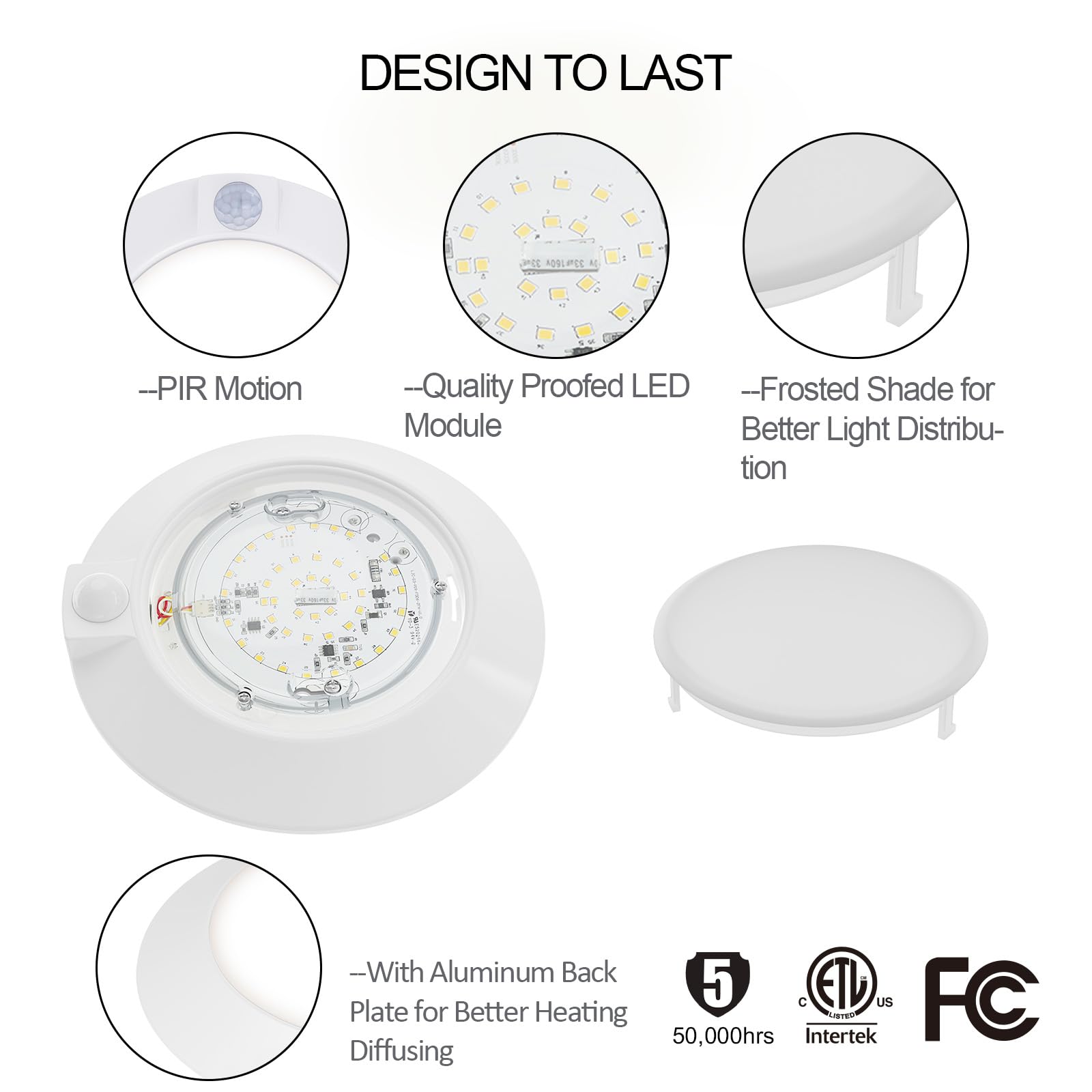 Sofiton LED Disk Lights Motion Sensor 14W 3000K Flush Mount Ceiling Light 6 Inch Metal 4 Pack