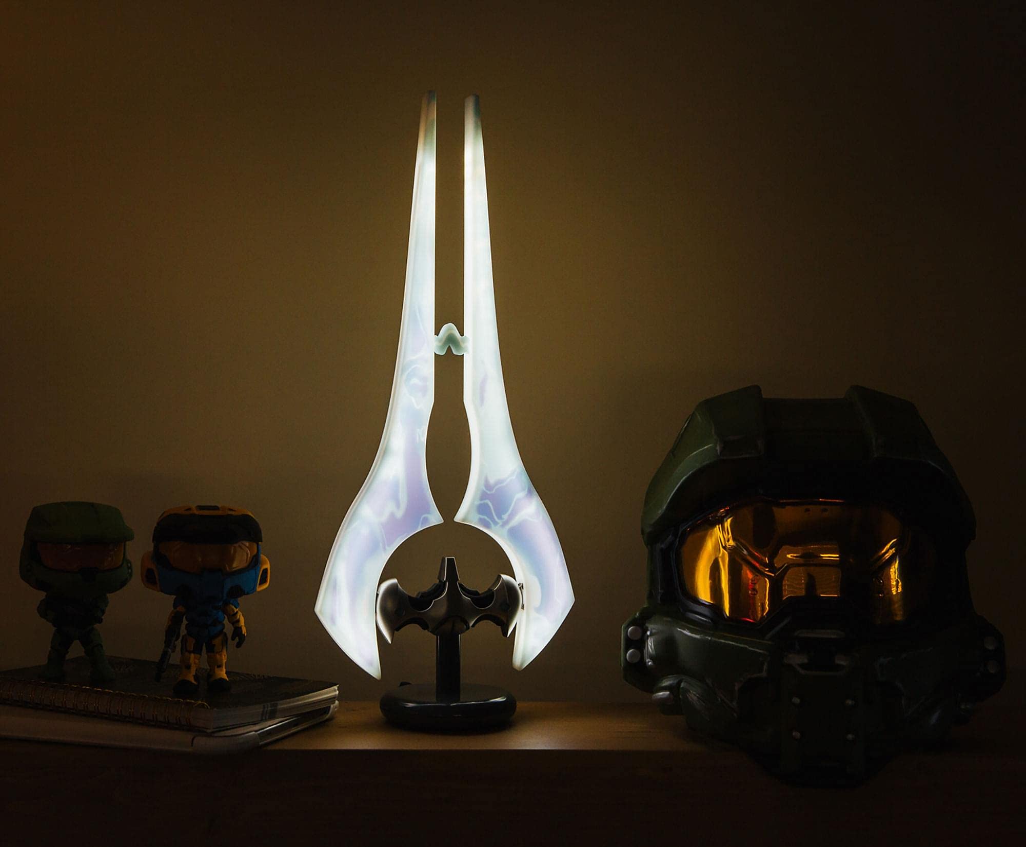 Ukonic Halo Light-Up Covenant Energy Sword Collectible Desktop Lamp With Led Light | Video Game-Themed Room Essentials | Bedside Table Lamp, Home Decor Accessories | 14 Inches Tall