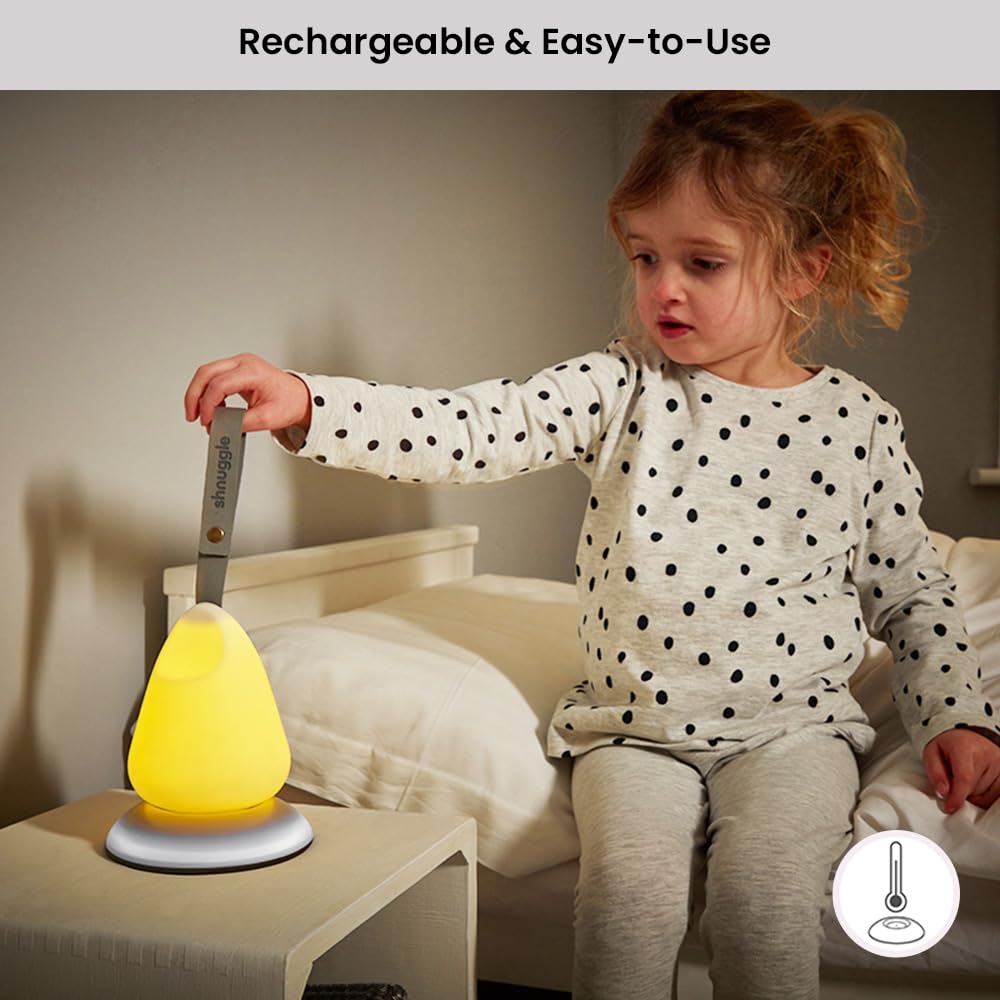 Shnuggle Moonlight Night Light | Sleep-Friendly Portable Baby & Toddler Bedside Lamp with Thermometer