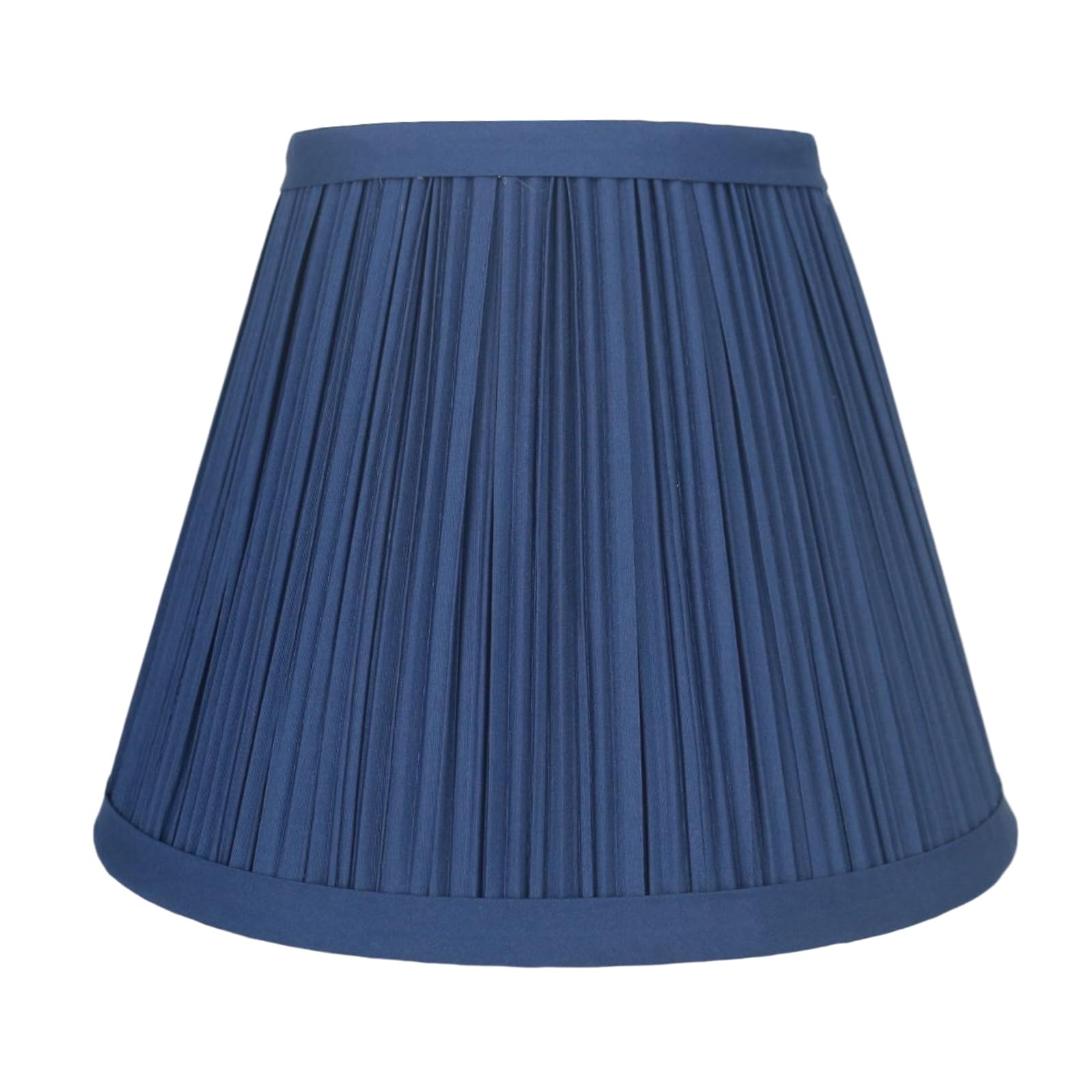 Urbanest Mushroom Pleated Lamp Shade, Faux Silk, 5inx9inx7in, Navy Blue, Spider-fitter