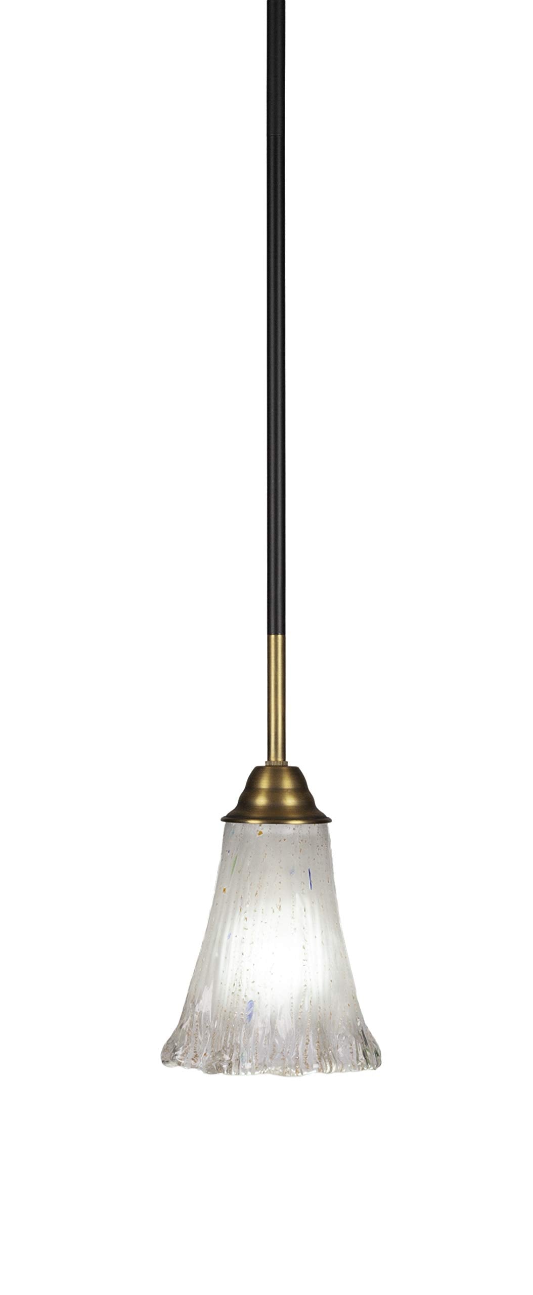 Toltec Lighting Paramount 1 Light Mini Pendant in Matte Black & Brass (3401-MBBR-721)