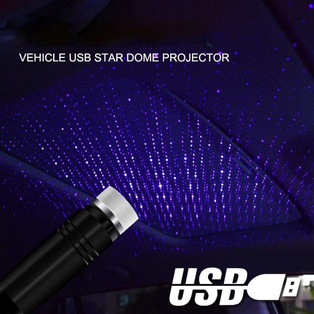 2Pcs Red Mini Led Projection Lamp, Usb Car Roof Star Projector, Night Light