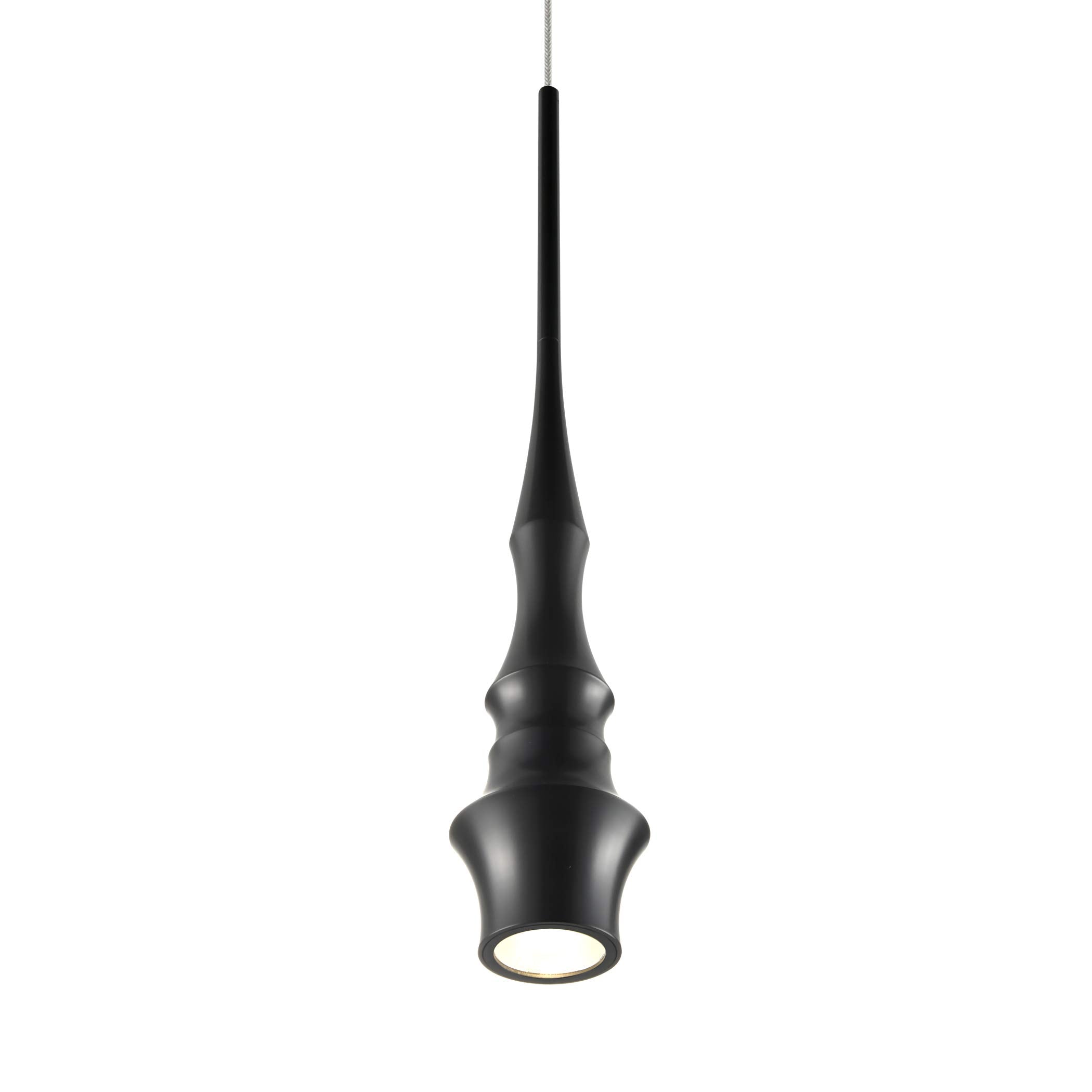 VONN Pendant Lighting Fixture, Black Integrated LED, 5.25inL x 5.25inW x 81inH, Model VMP26610BL