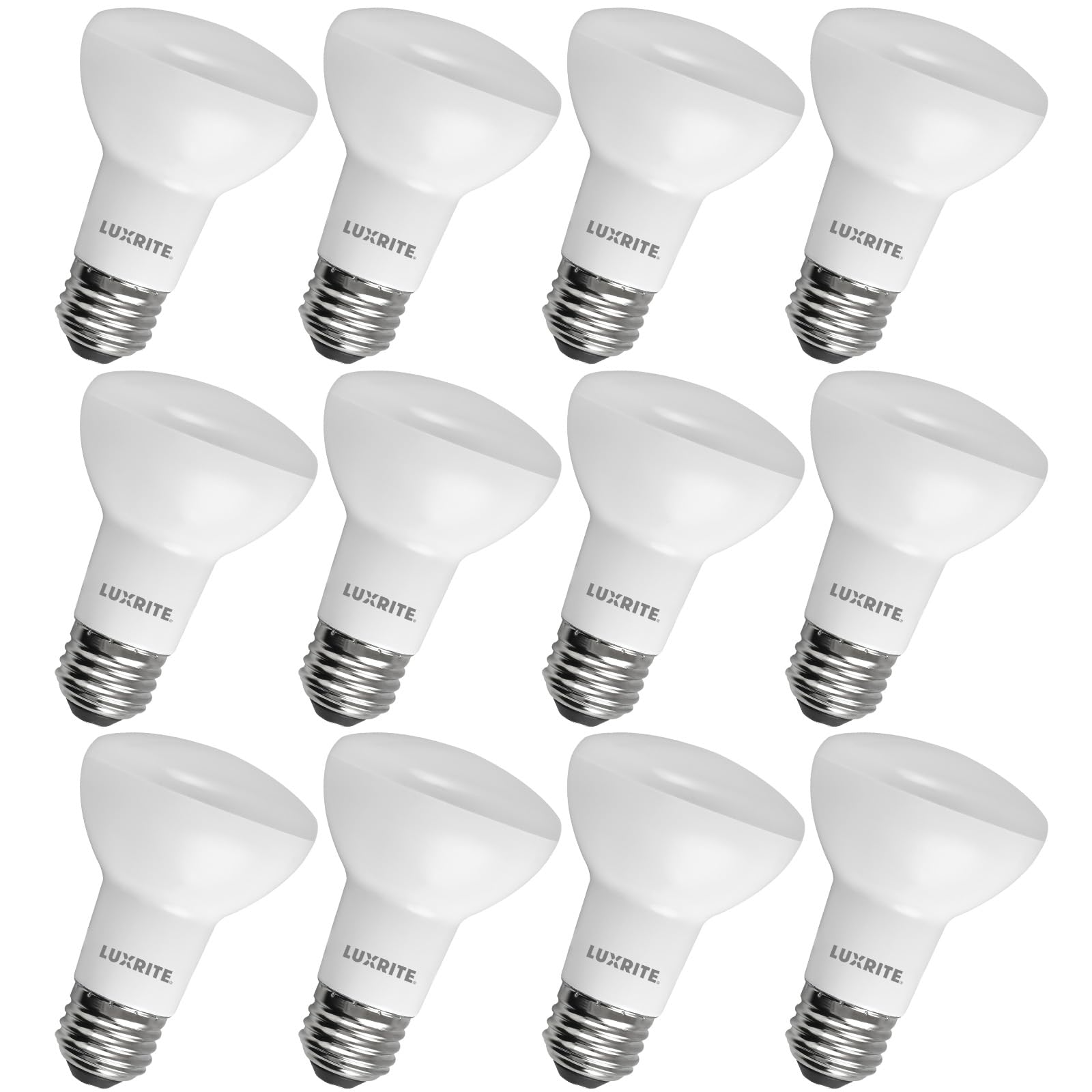 LUXRITE BR20 LED Bulb, 6.5W, 3000K Soft White, Dimmable, 460 Lumens, Energy Star, E26 Base, 12