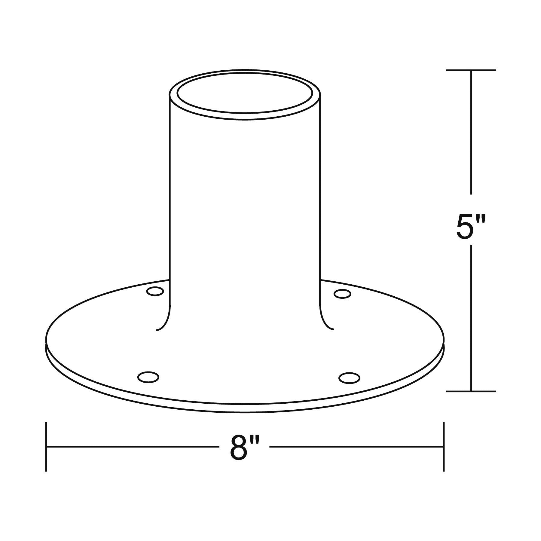 Solus Sb-2403-Bk Die Cast Aluminum Stand For 3'' Surface Mount Post, Flange Base With Anchor Bolts Included, Black, Single Pack