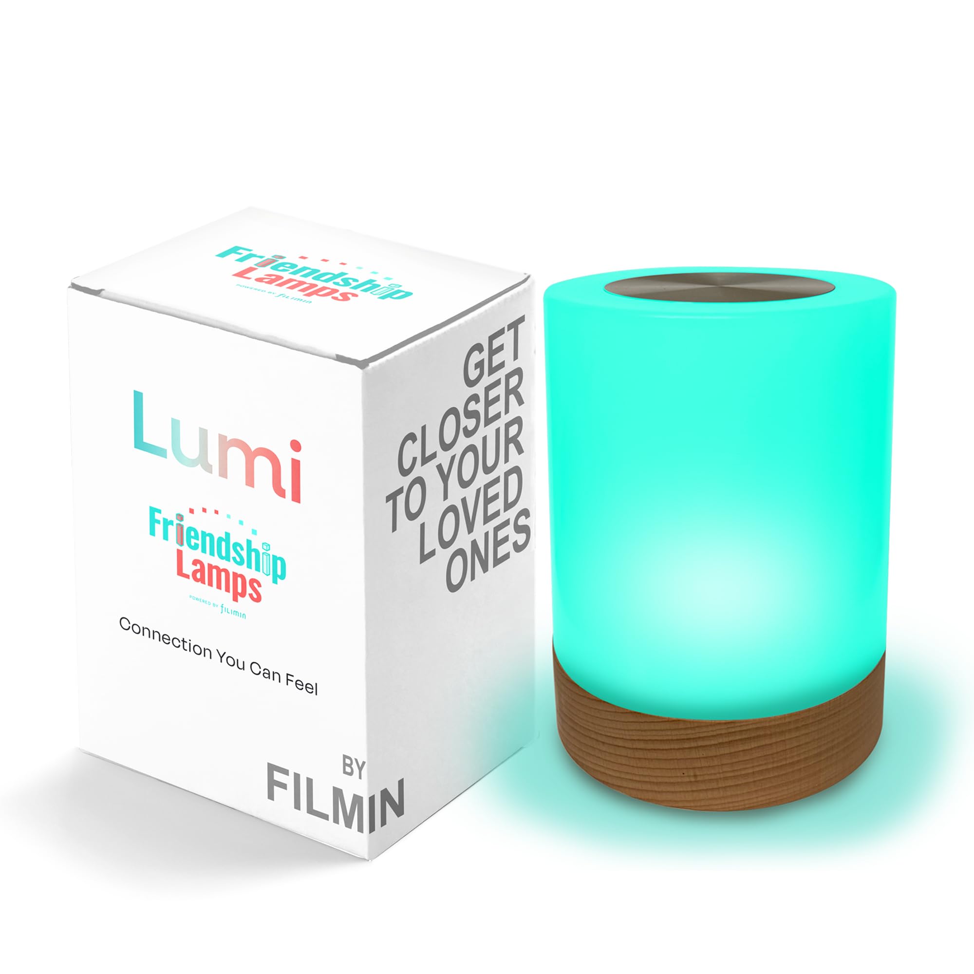 Friendship Lamp Lumi by Filimin - Best Friend WiFi Touch Lamp Real Beech Wood LED Light for Long-Distance Connection  Relationship  Friendship  Gifts  Couples  App Setup  No Subscription - Single