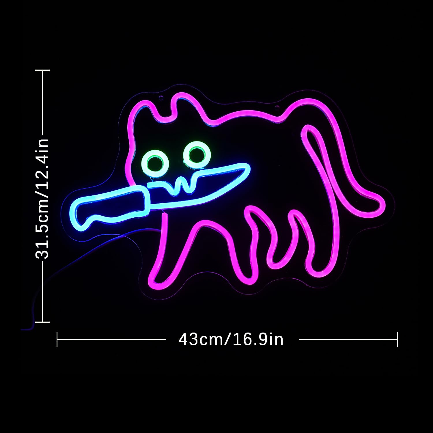 LULANMP Neon Cat Sign for Wall Decor, Pink LED Light, 16.9inx12.4in, Acrylic, Ideal for Home, Cafe, and Restaurant Decoration