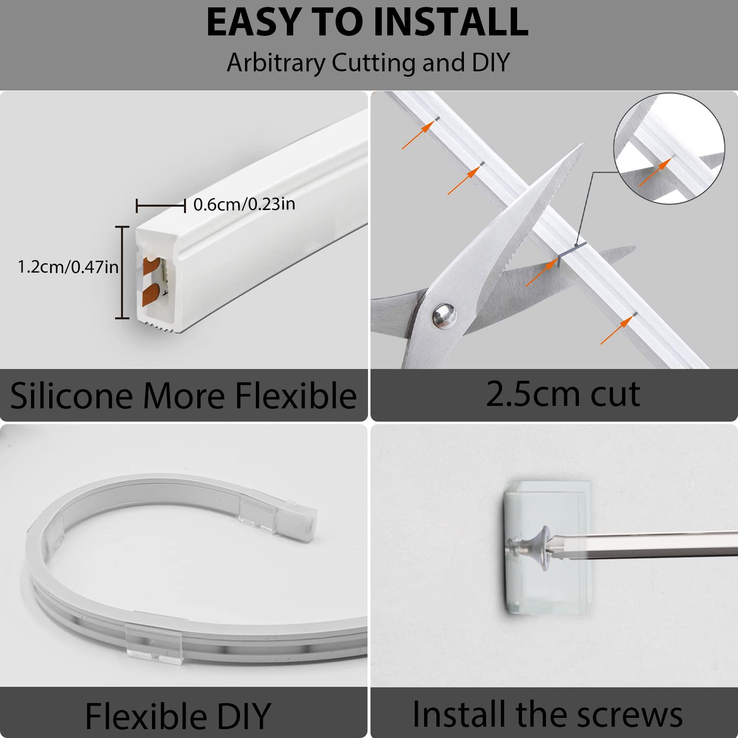 Lucienstar Neon LED Strip Lights 16.4ft IP65 Waterproof Dimmable Cool White Model LC-612