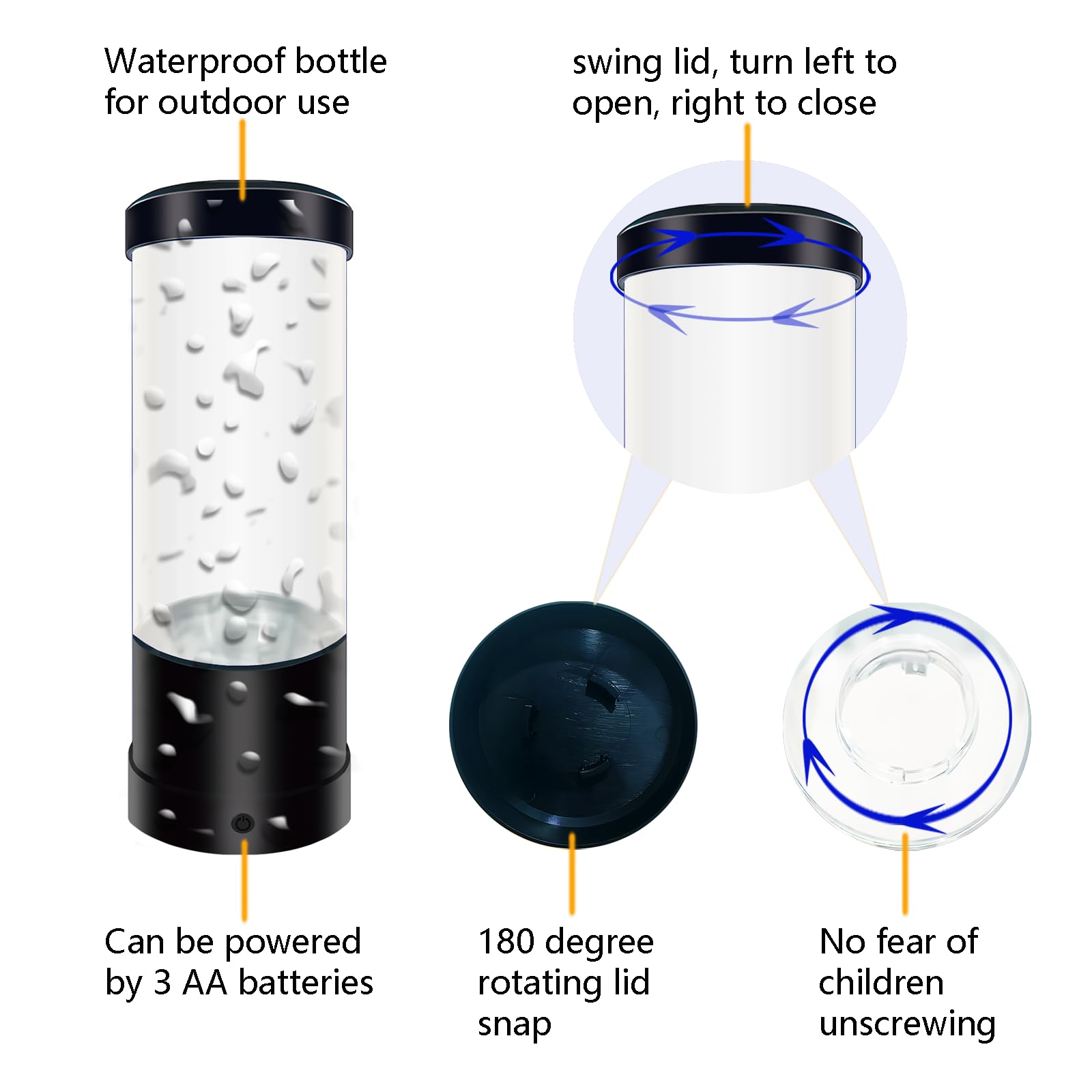 WTROESE Jellyfish Lamp - 7 Color Changing USB/Battery Night Light, Table Lamp3333, Black, Mood Lamp for Home, Office, Kids, Adults