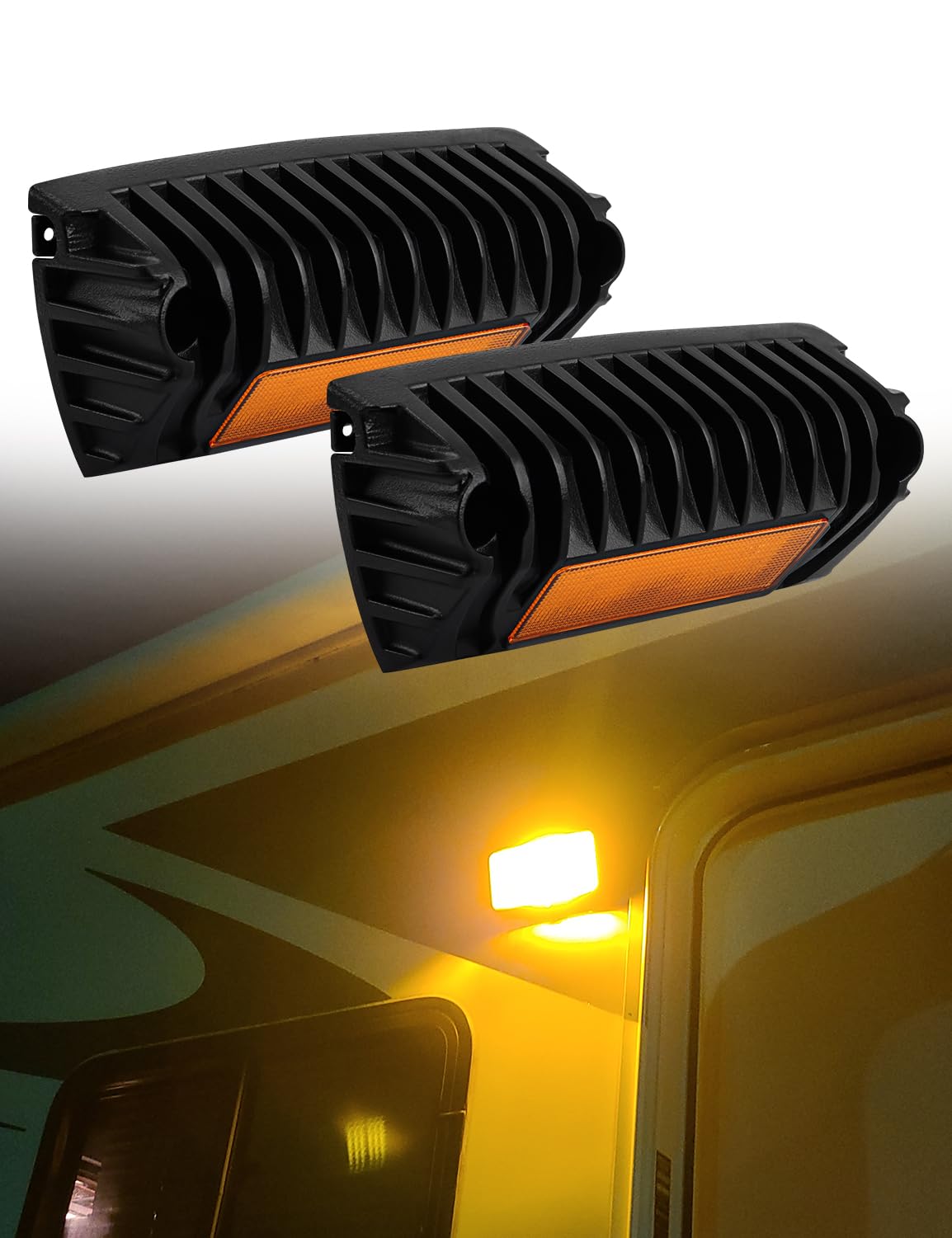 Chelhead 800Lm Led Rv Porch Light Exterior Utility Light 12V Amber Replacement Lighting Led Scene Lights Compatible With Rvs  Traliers  Campers  Roof Rack  Trucks