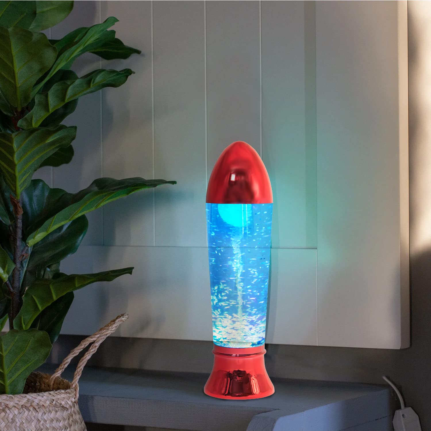 YAKii Tornado Lamp 10.5" LED Color Changing Science Toy, USB/Battery Operated, Red Christmas Decoration