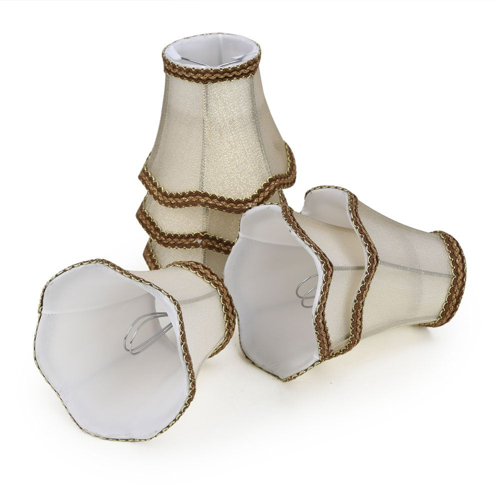 Fuloon Modern European Wall Lamp Chandelier, 6 Pack, Golden, Cloth-Made Fabrics, Model DL-LCZD01