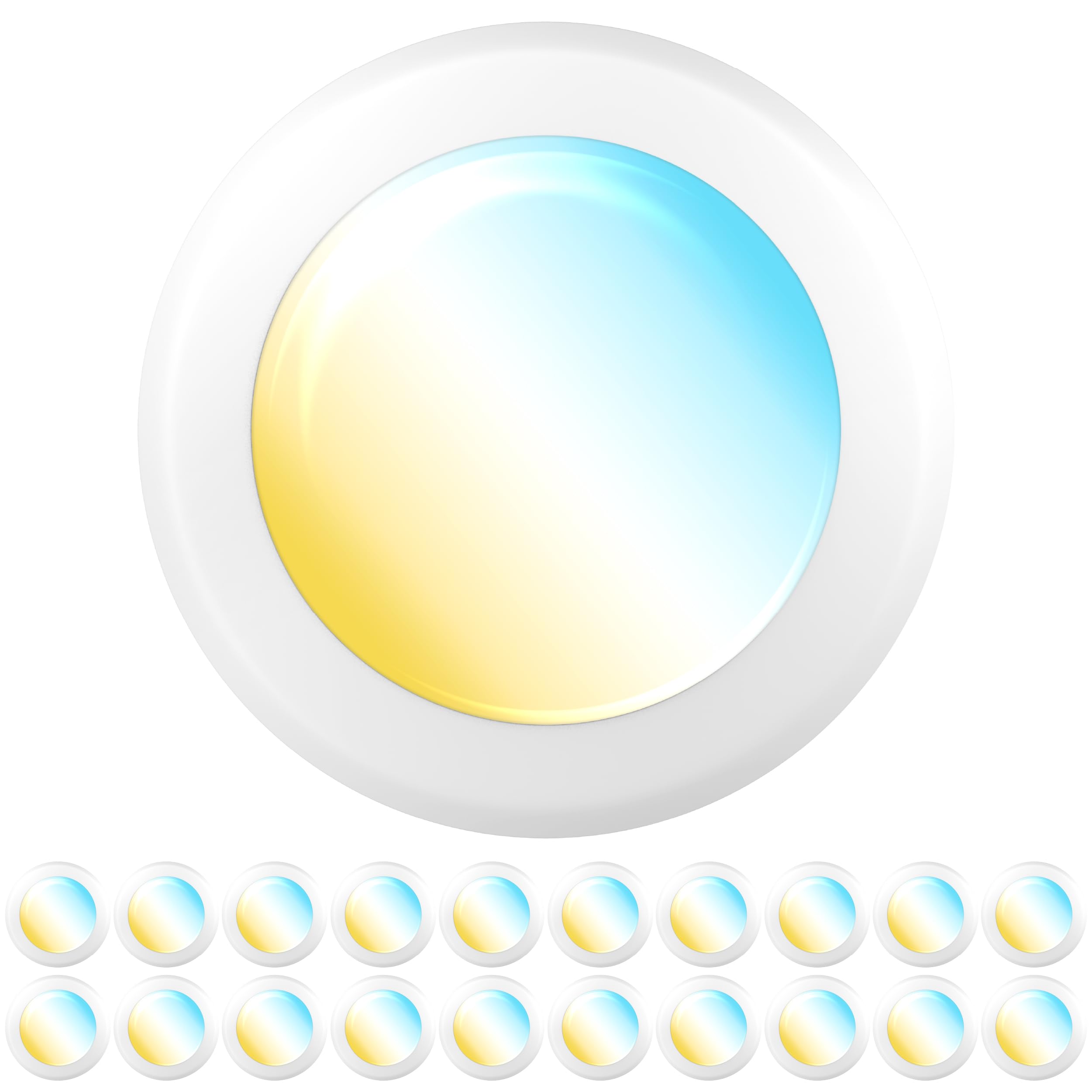 Sunco 20 Pack 5/6 Inch LED Disk Lights, Flush Mount Disc Recessed Ceiling Can Lighting, 1050 LM, Selectable CCT 3000K/4000K/5000