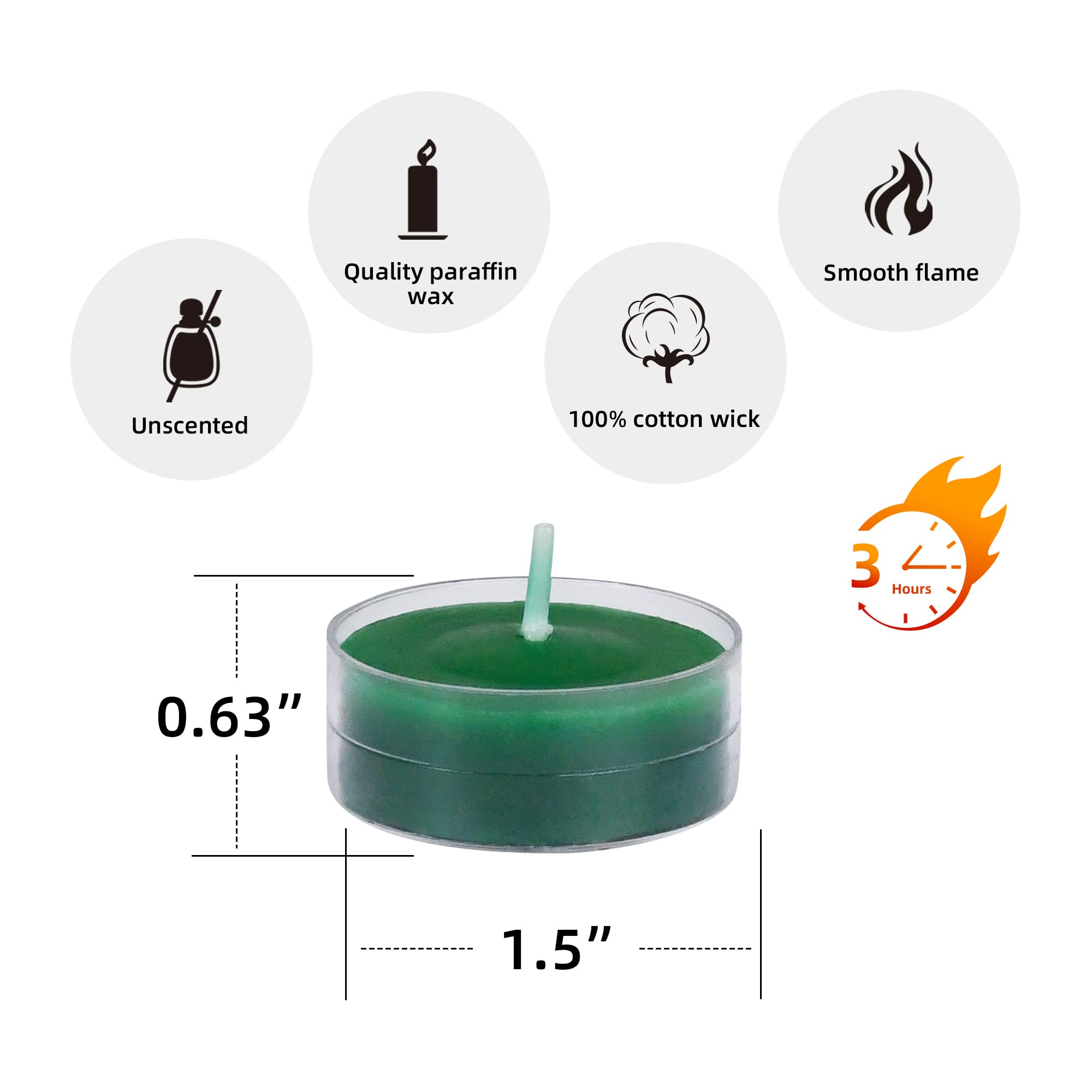 Hunter Green Tealight Candles