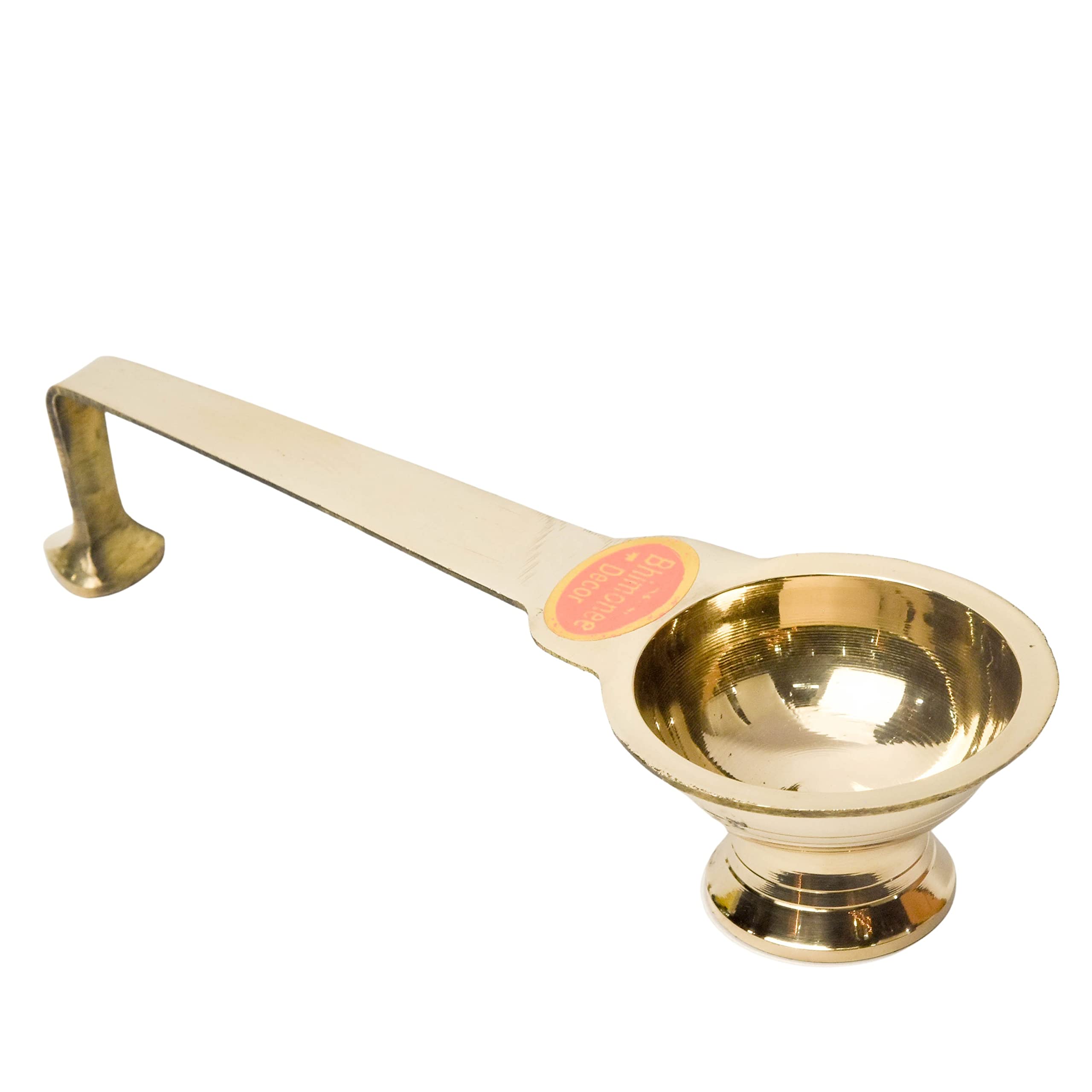 Bhimonee Decor Pure Brass Ledle Aarti, Deep, Deepak, Diya for Pooja Purposes, 2.6 Inches, 130gm