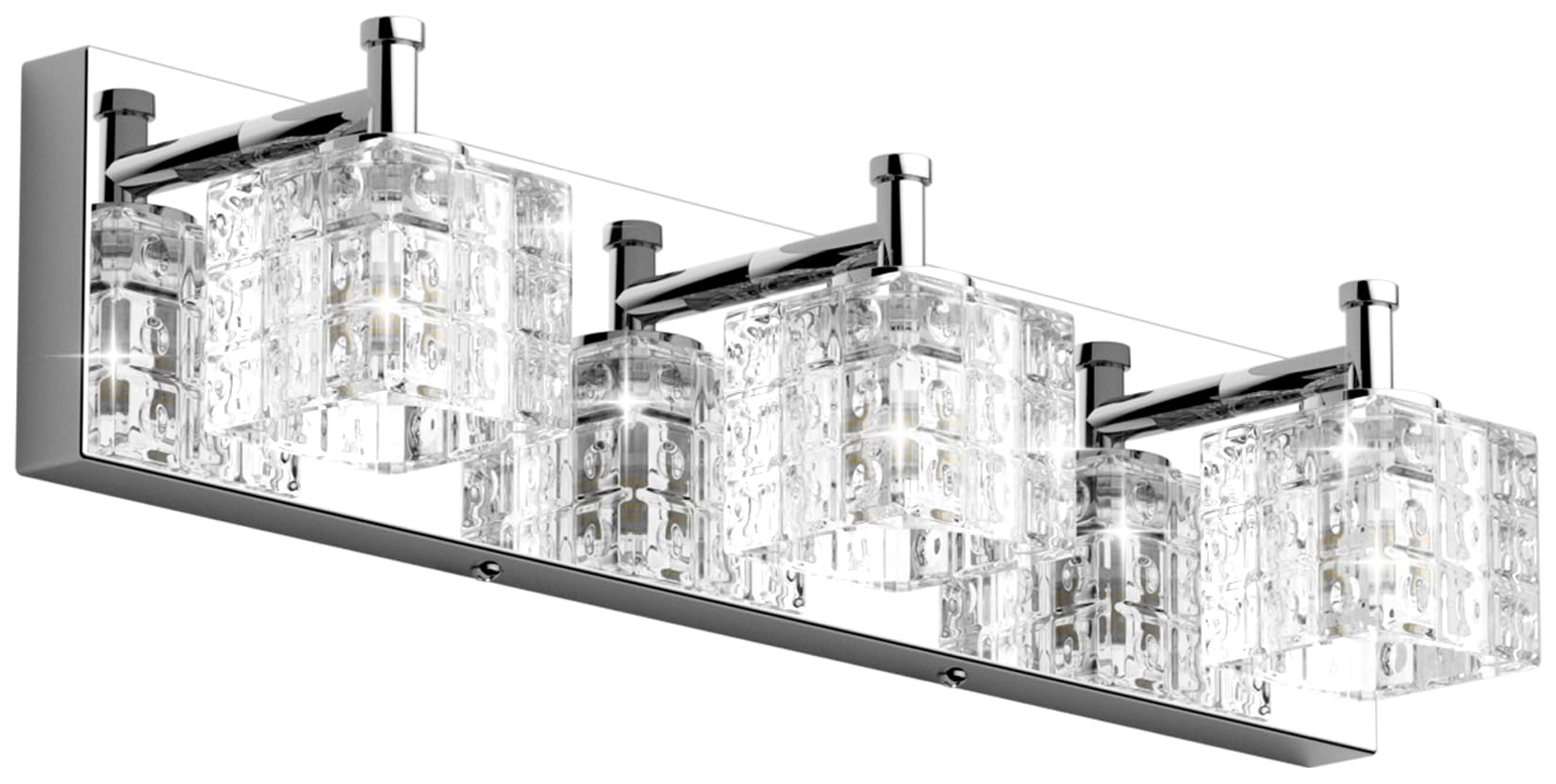 Ralbay 3 Lights Chrome Bathroom Vanity Light Fixture, 20 inch, Stainless Steel, Model 9822ralbay