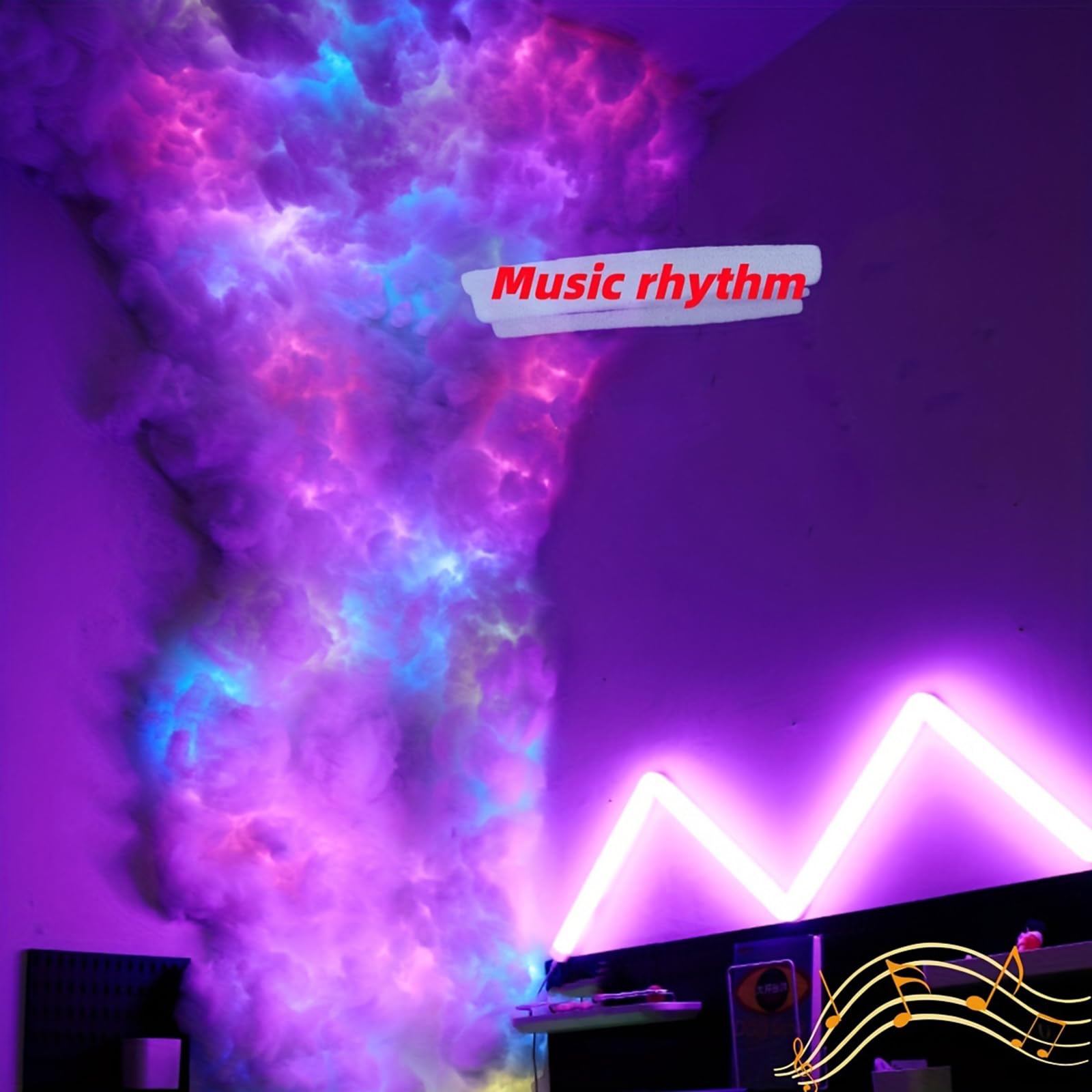Cloud Light Multicolor Lightning Changing, 3D Thundercloud Led Light Cotton Lightning Cloud Colorful Atmosphere Night Light, Diy