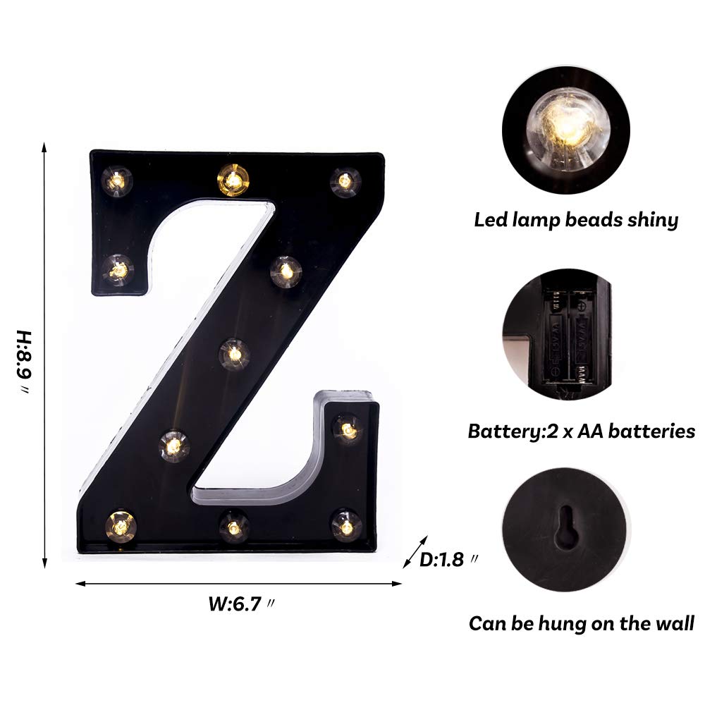Foaky LED Marquee Number Lights Sign, Battery Powered, Plastic, Black, Ideal for Weddings, Birthdays, Christmas, Home Bar Decoration