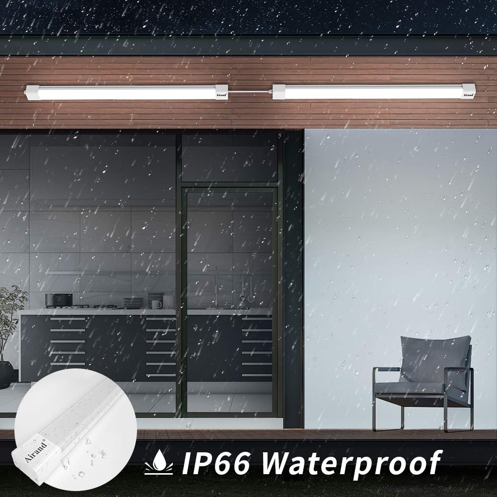 Airand LED Shop Light Fixture - 4FT Linkable Tube Light, 5000K Daylight White, Aluminum, Model 1200