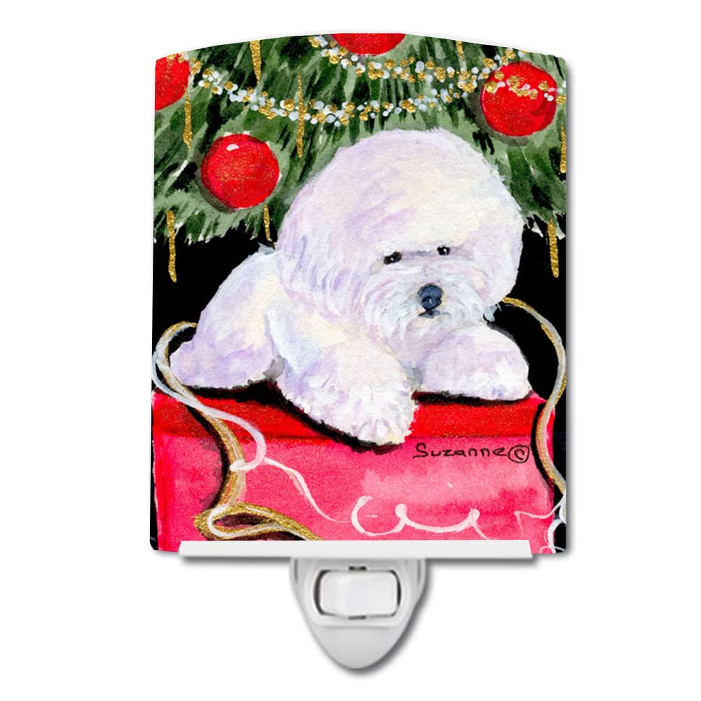 Carolines Treasures Ceramic Night Light, Christmas Tree with Bichon Frise, 6x4x3in, Multicolor, Model SS8957CNL