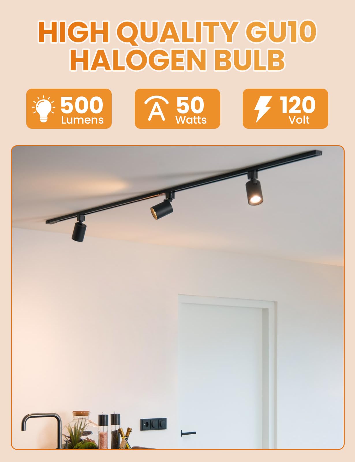 Yohonk Gu10 Halogen Bulb, 120V 50W Halogen Light Bulbs With Glass Cover For Candle Warmer, Mr16 Gu10+C 2700K Warm White Dimmable