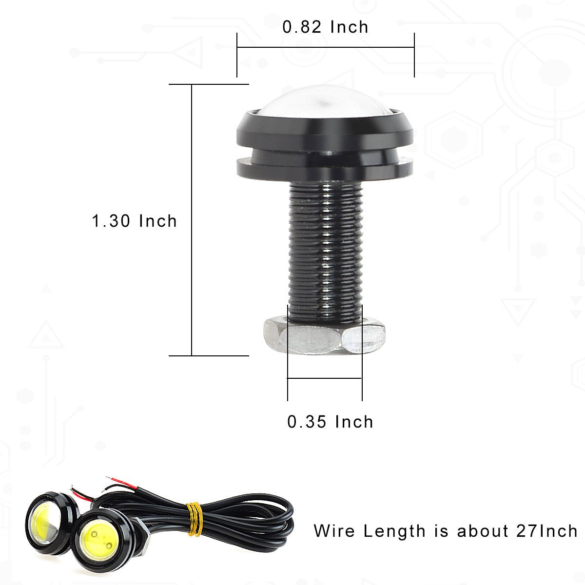 Kawell Universal 6 Pack High Power White 9W Led Eagle Eye Bumper DRL Fog Light Motorcycle Light Daytime Running Tail Backup Ligh