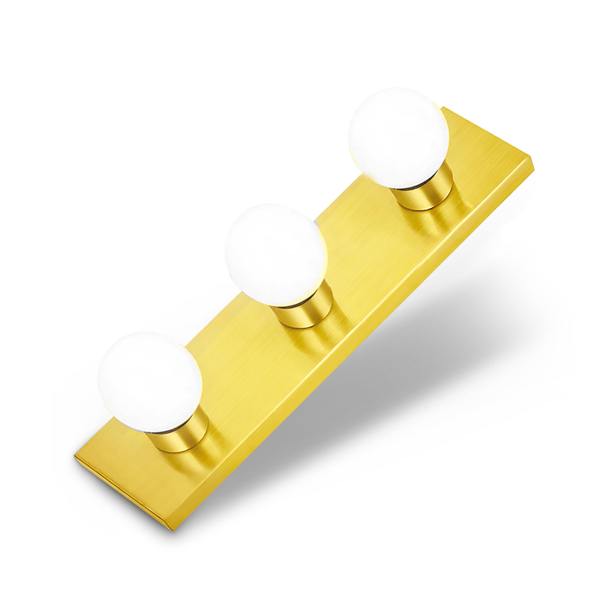 DYSMIO Three Light Vanity Strip - Hollywood Style Fixture, Gold, Aluminum, 18 x 4.25 Inches, Model BG