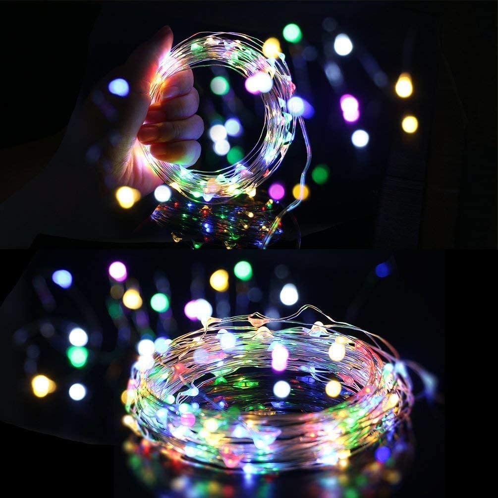 XERGY Battery Powered Copper Wire LED String Lights for Decoration, Diwali, Christmas Tree Decoration Lights Festival Rice Light