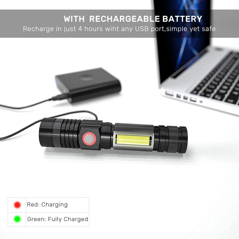 Itoncs 2000 Lumens Led Tactical Flashlight, Waterproof, 4 Modes, Magnetic, Outdoor Emergency