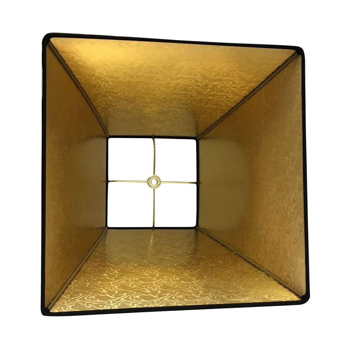 Royal Designs, Inc Hb-628-14Blk/Gl Black Royal Designs 14&quot; Square Bell Hardback Lamp Shade With Ponyhair Gold Lining (7 X 7) X (14 X 14) X 11.5