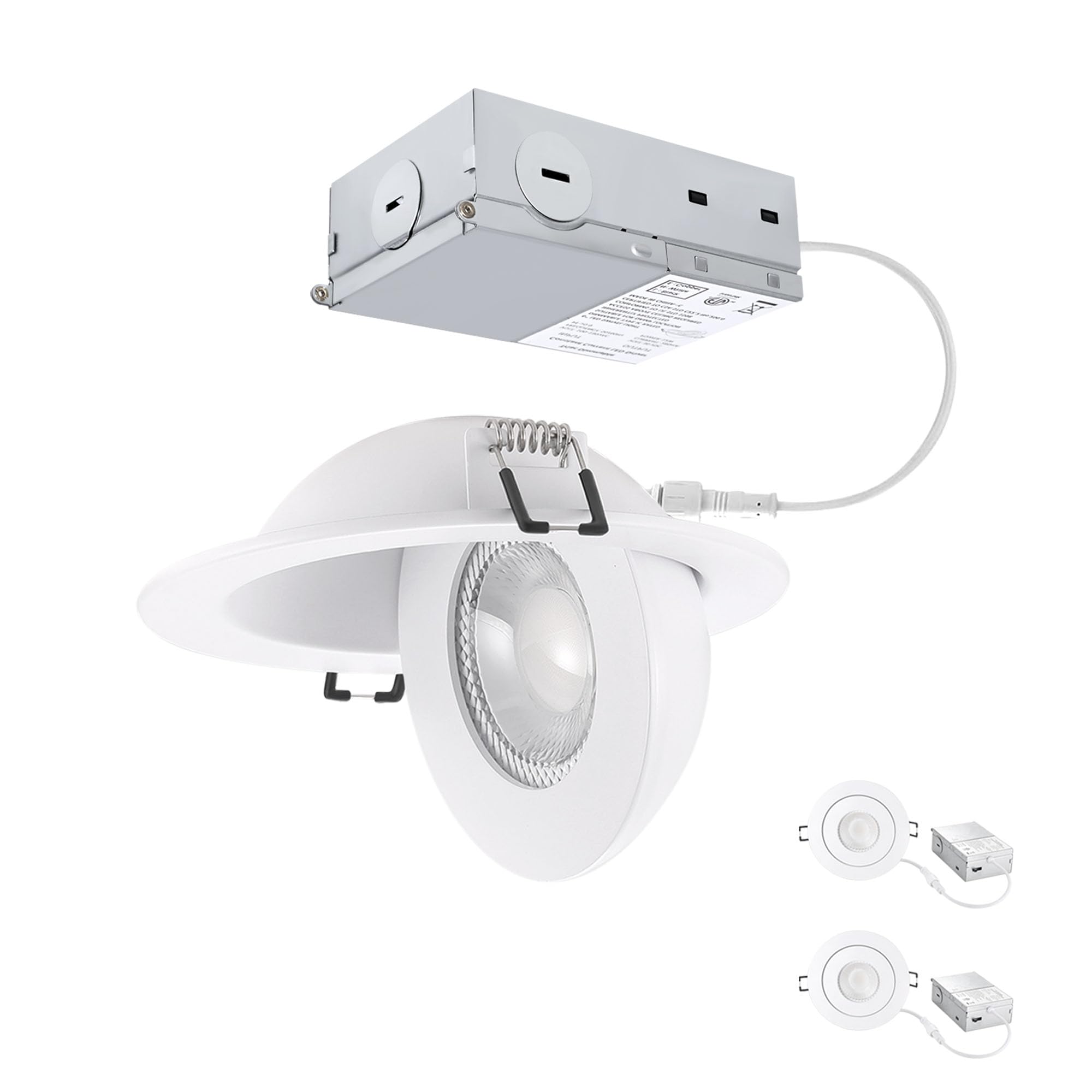 Popanu Recessed Lighting 4 Inch Gimbal 9W 5Cct Swivel Ceiling Eyeball Spotlight 4Inch Dimmable Recessed Lights  Soffit Indoor Directional Lighting  90 Tilt And 360 Rotation White 2 Pack
