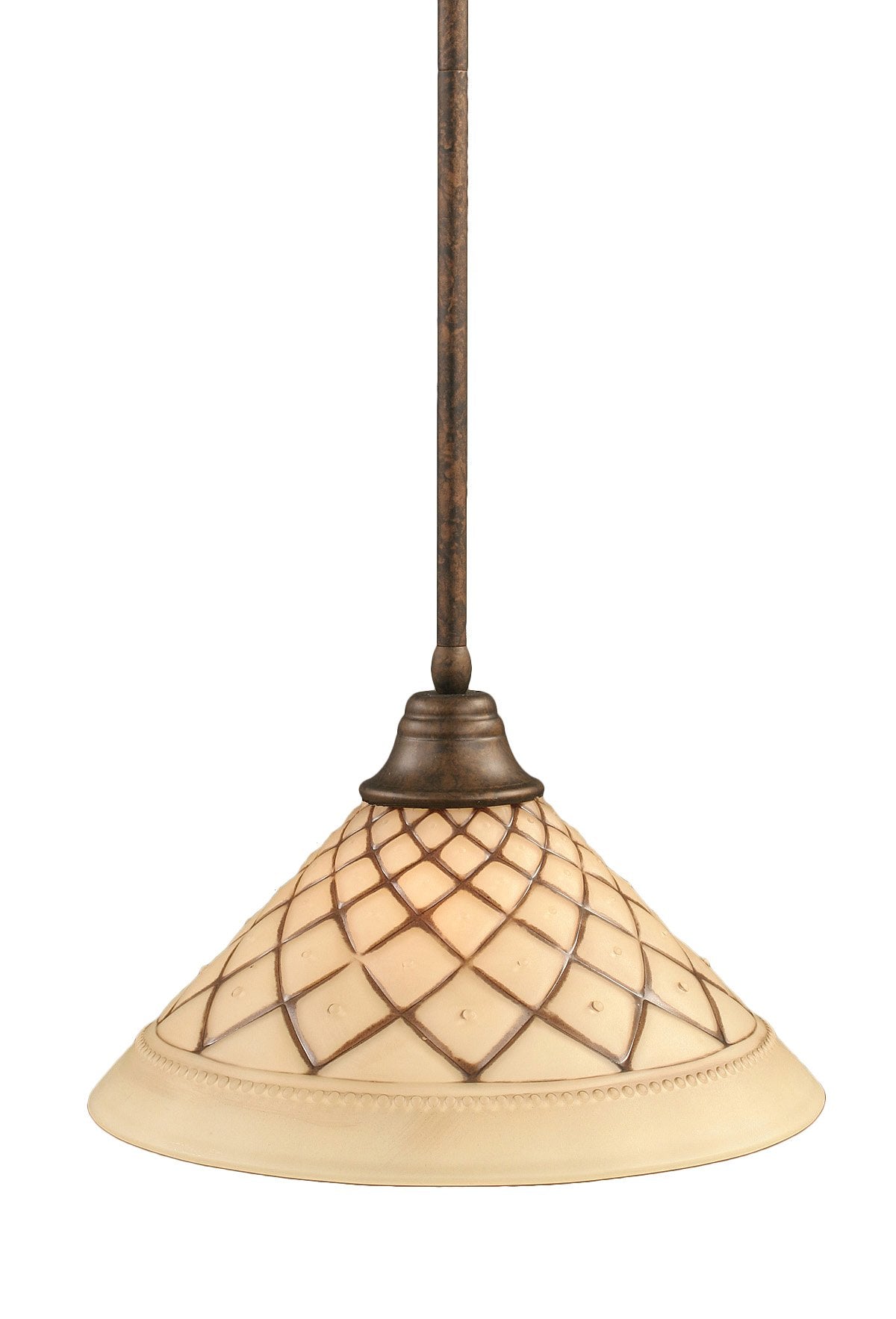 Toltech Lighting 26-Brz-718 16-Inch Stem Pendant Light Bronze Finish With Chocolate Icing Glass
