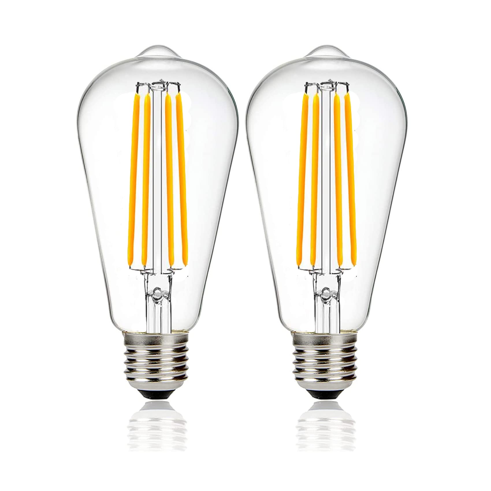 12V Edison Bulb 60 Watt Equivalent E26 Medium Base 12V Led Light Bulb, Ac/Dc 12V-36V 6W Warm White 2700K Vintage Low Voltage Bul