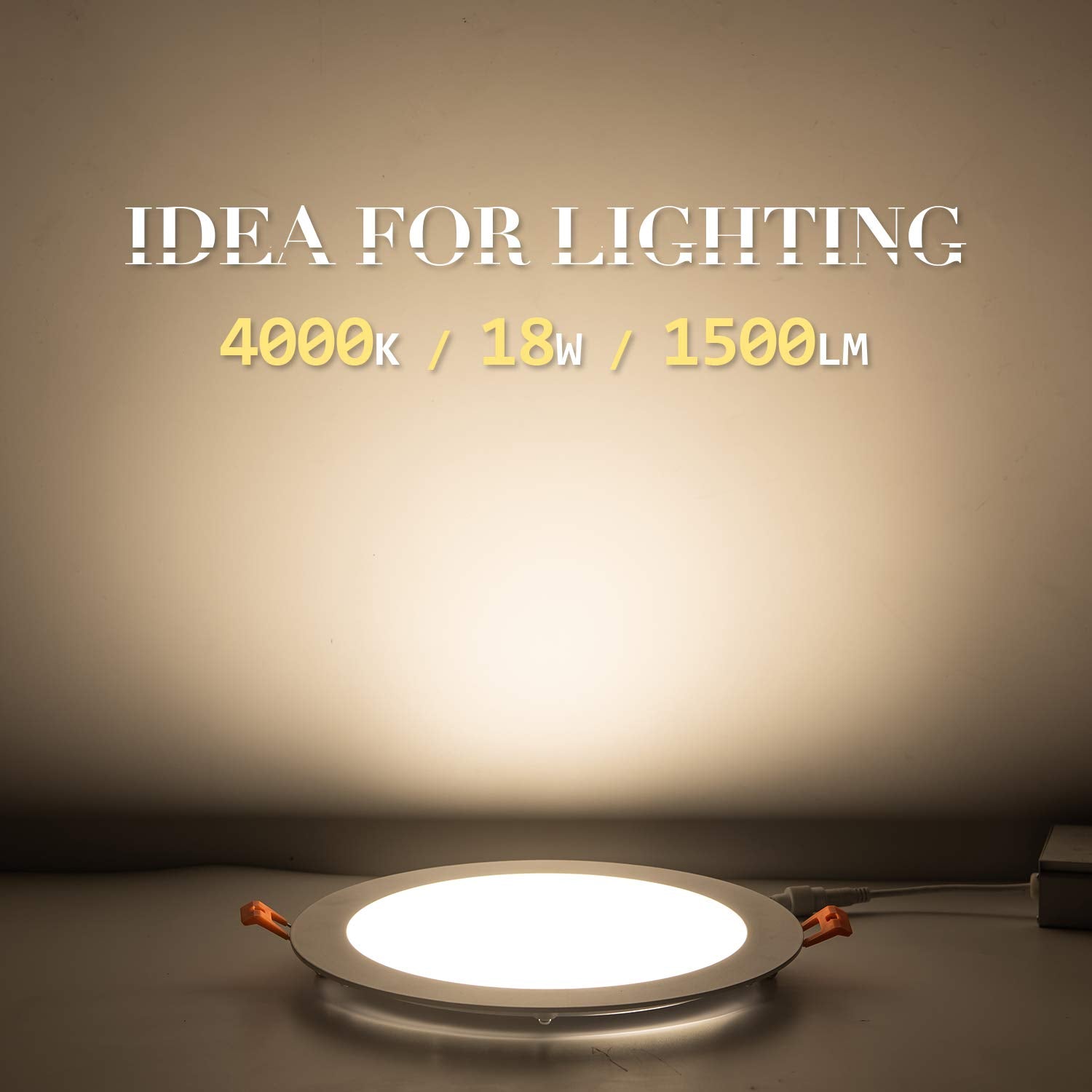 Jarlstar 8 Inch Led Recessed Light With Junction Box, 6 Pack Ultra Thin Led Recessed Lighting.4000K Cool White, 18W 110V Eqv.Recessed Ceiling Canless Lights.Slim Can-Killer Downlight,1500Lm,Cri80+