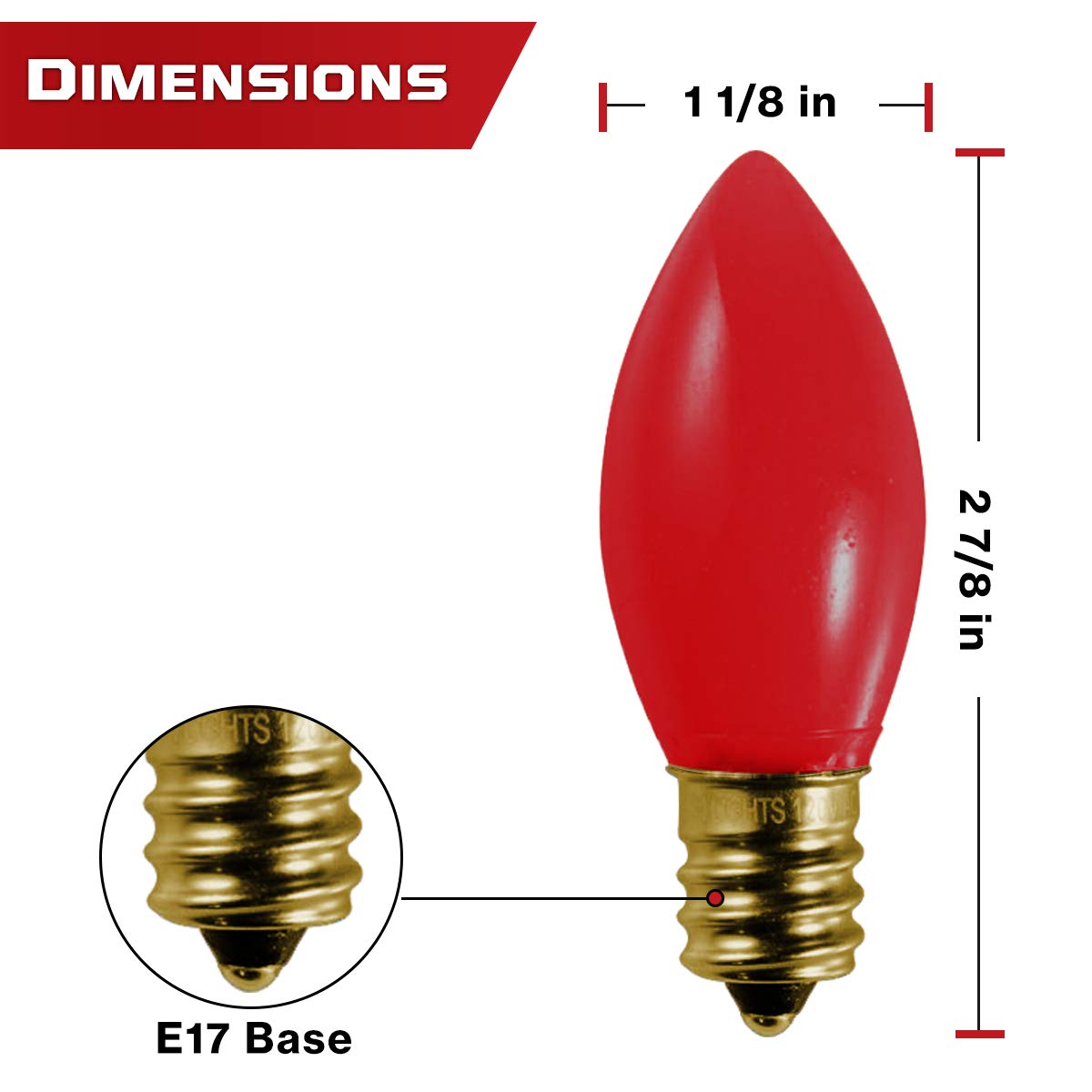 12 Pack C9 Red Light Bulb Green Light Bulb Ceramic Incandescent 7 Watt E17 Intermediate Base Replacement C9 String Lights Bulbs Colored Light Bulb Green Red Bulb Holiday Decorations Christmas Bulb