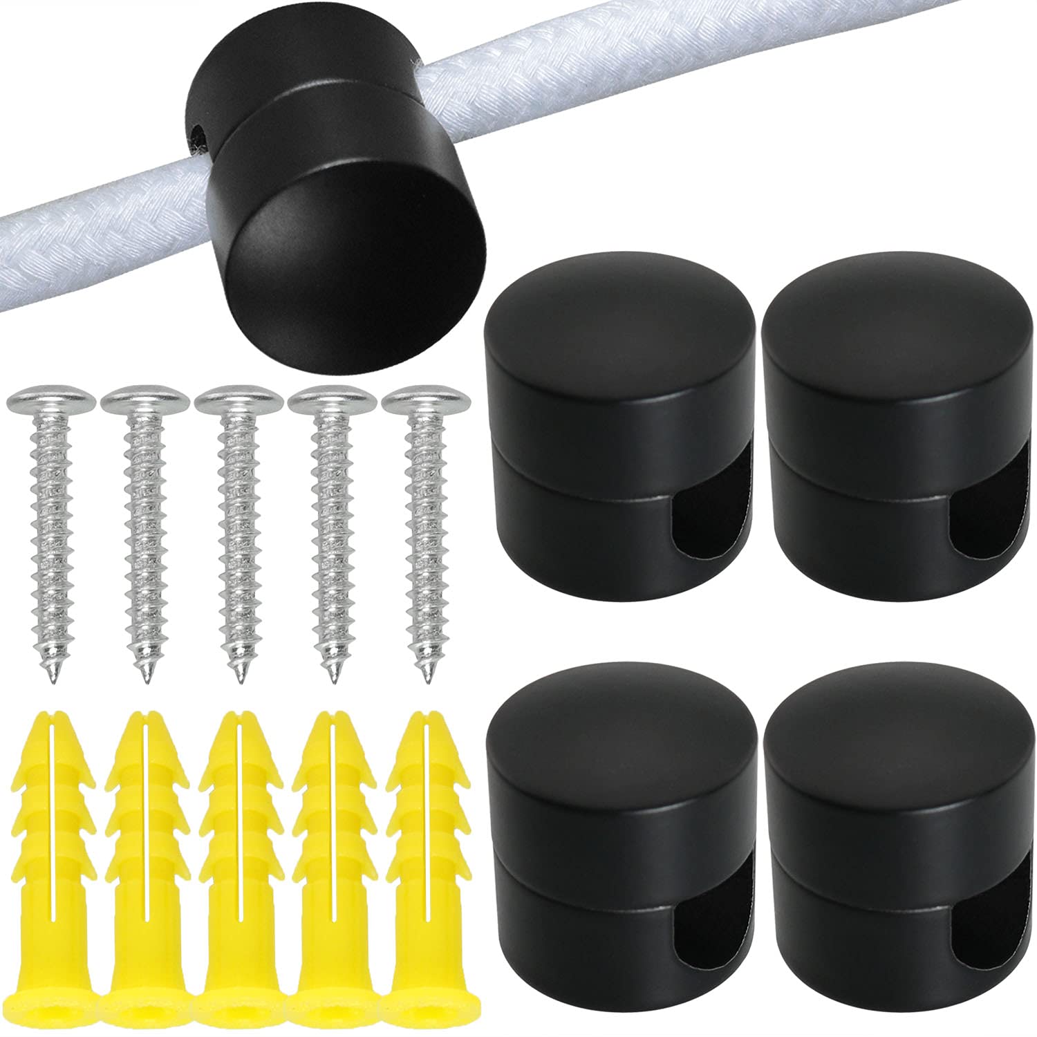 ITROLLE Swag Hook 5PCS Black Zinc Alloy Lamp Hooks for Hanging Pendant Lighting Fixture DIY Chandelier Lighting Hook Ceiling Wal