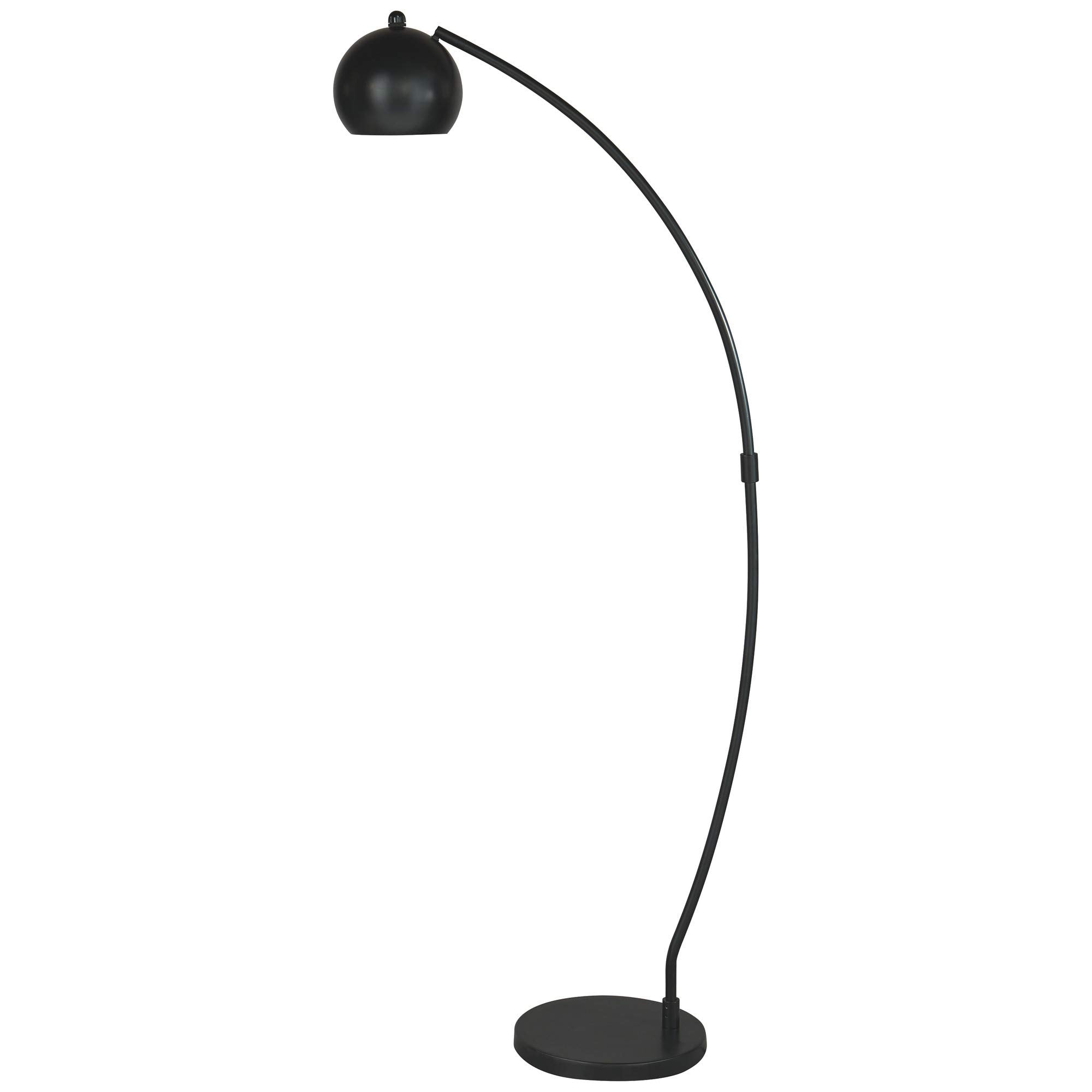 Metal Frame Floor Lamp with Adjustable Shade, Black