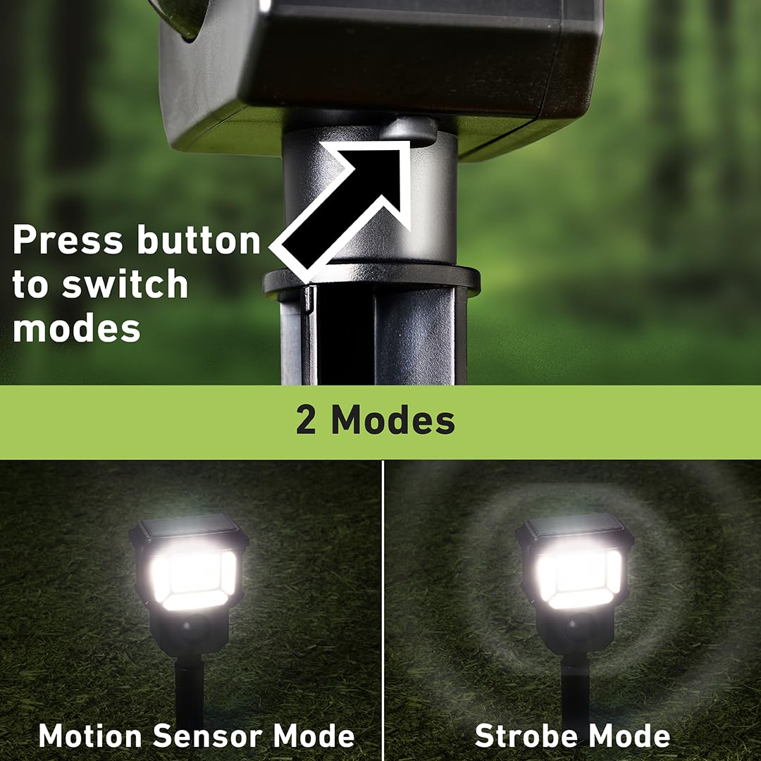 Good Earth Lighting Solar Led Landscape Security Light, 200 Lumens, Motion Sensor, Matte Black, Model Ls1395-Bkm-04Lf2-G