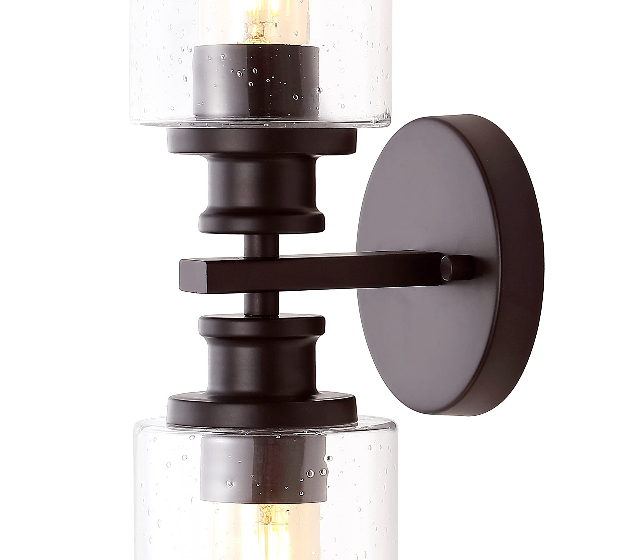 JONATHAN Y 2-Light Vanity Light, 16.5in Cylinder, Oil Rubbed Bronze, Metal, Model JYL7577B, Farmhouse Contemporary Design