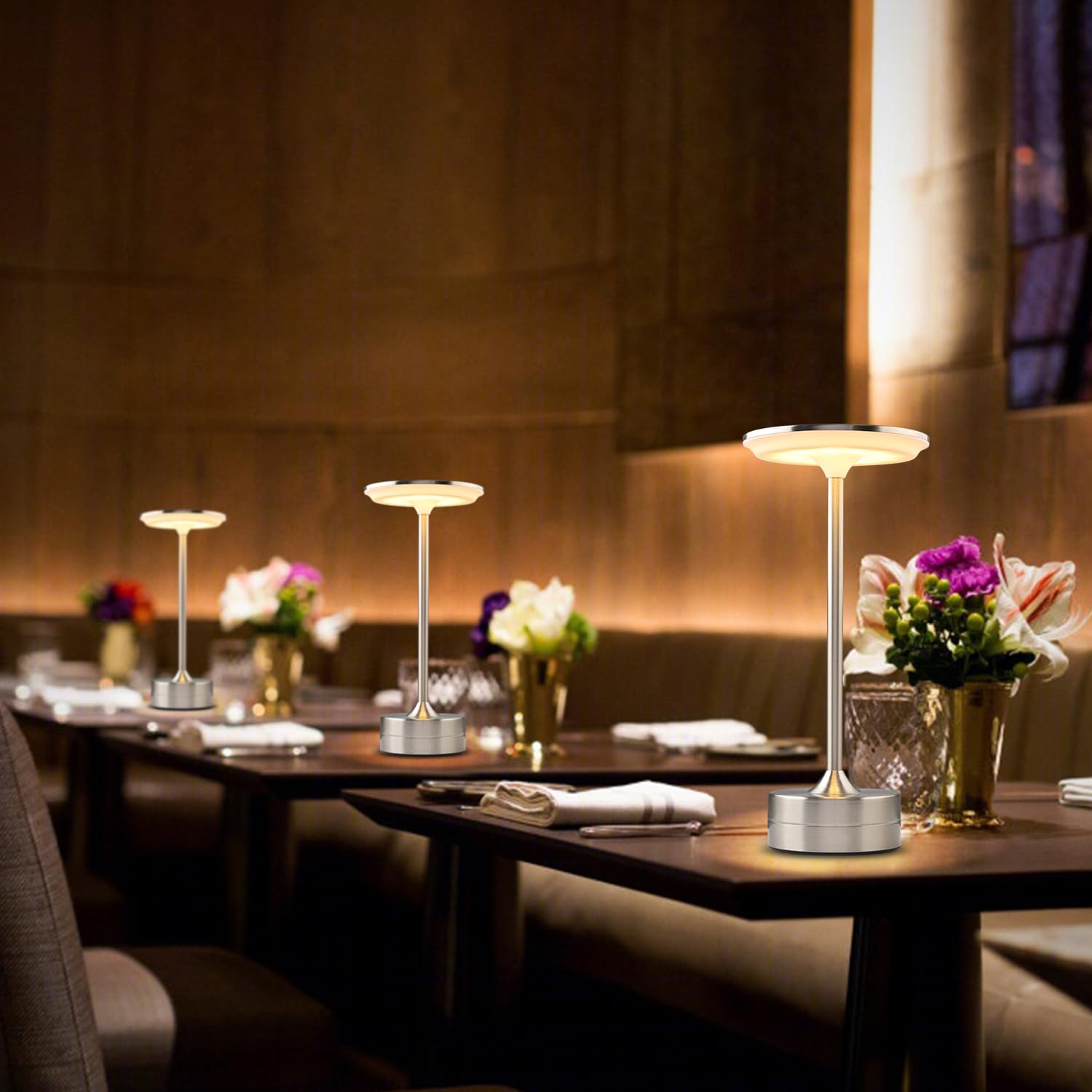 Portable Cordless Table Lamp W/ Touch Sensor, 3-Color Dimming, Cordless Rechargeable Battery Operated Lamp For Kids Nursery, Rec