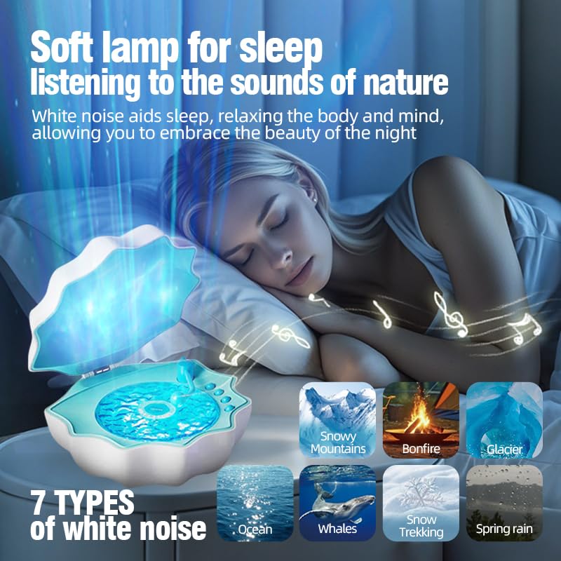 PILIPALASTAR Northern Lights Projector with Bluetooth Speaker, Night Light, Blue, Model Z6
