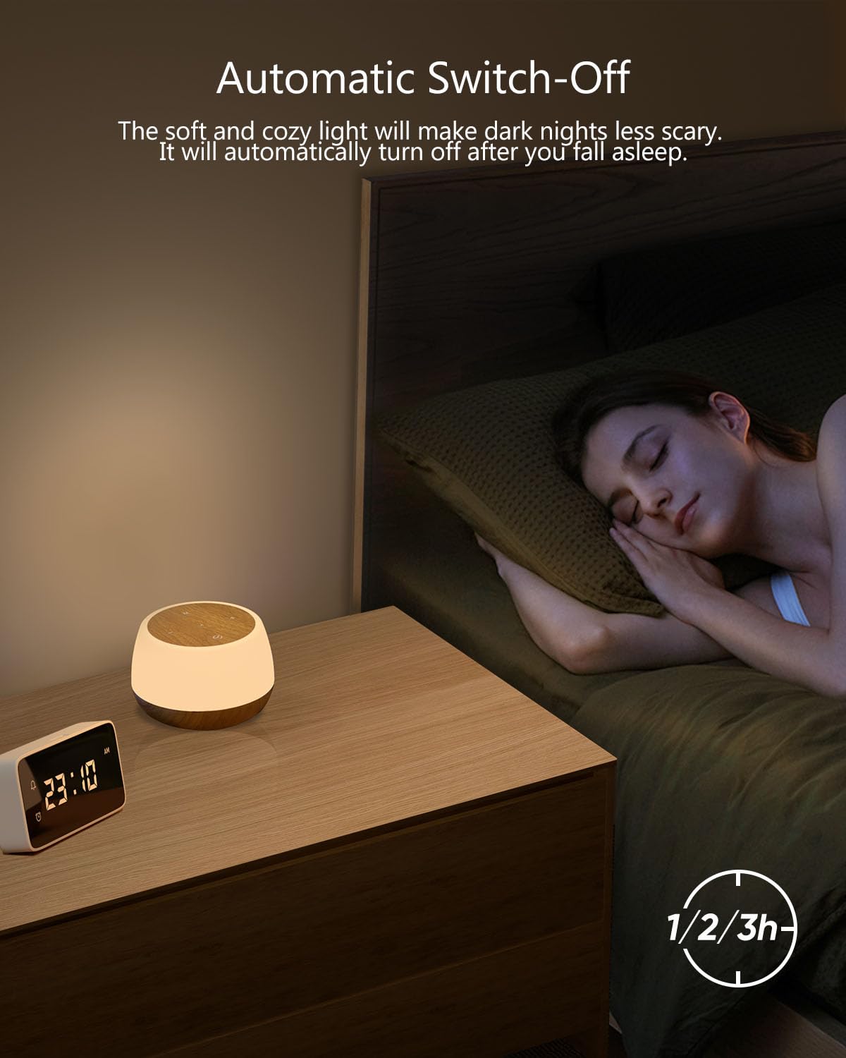 Bonsery Kids Night Light Touch, Rechargeable Bedside Lamp Stepless Dimmable, 3 Modes & 9 Colors Changing, Portable Touch Table L