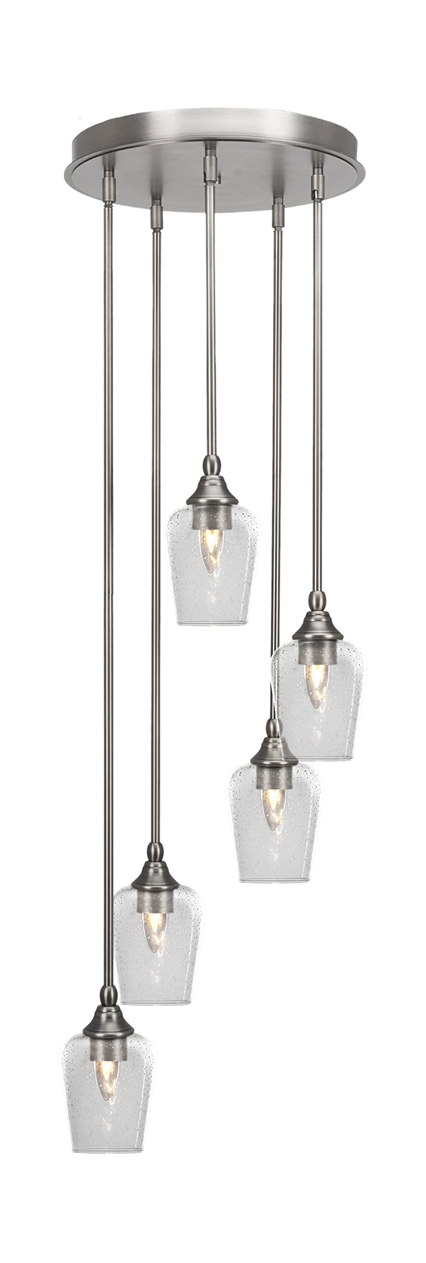 Empire 5 Light Cluster Pendalier in Brushed Nickel Finish (2145-BN-210)